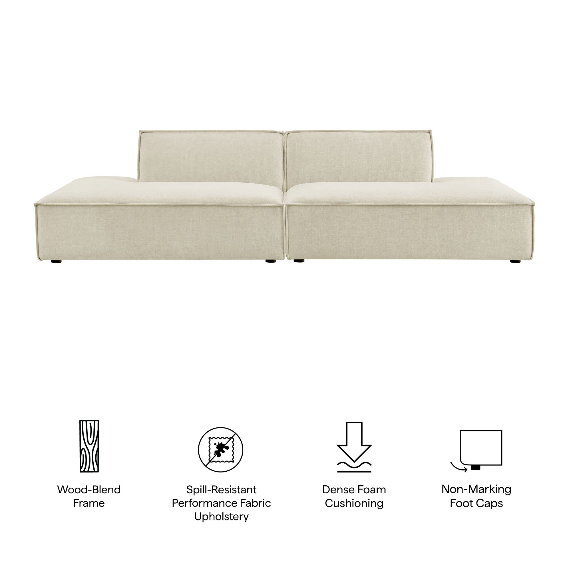 Modway EEI-7423 Restore 2-Piece Performance Fabric Upholstered Modular Loveseat