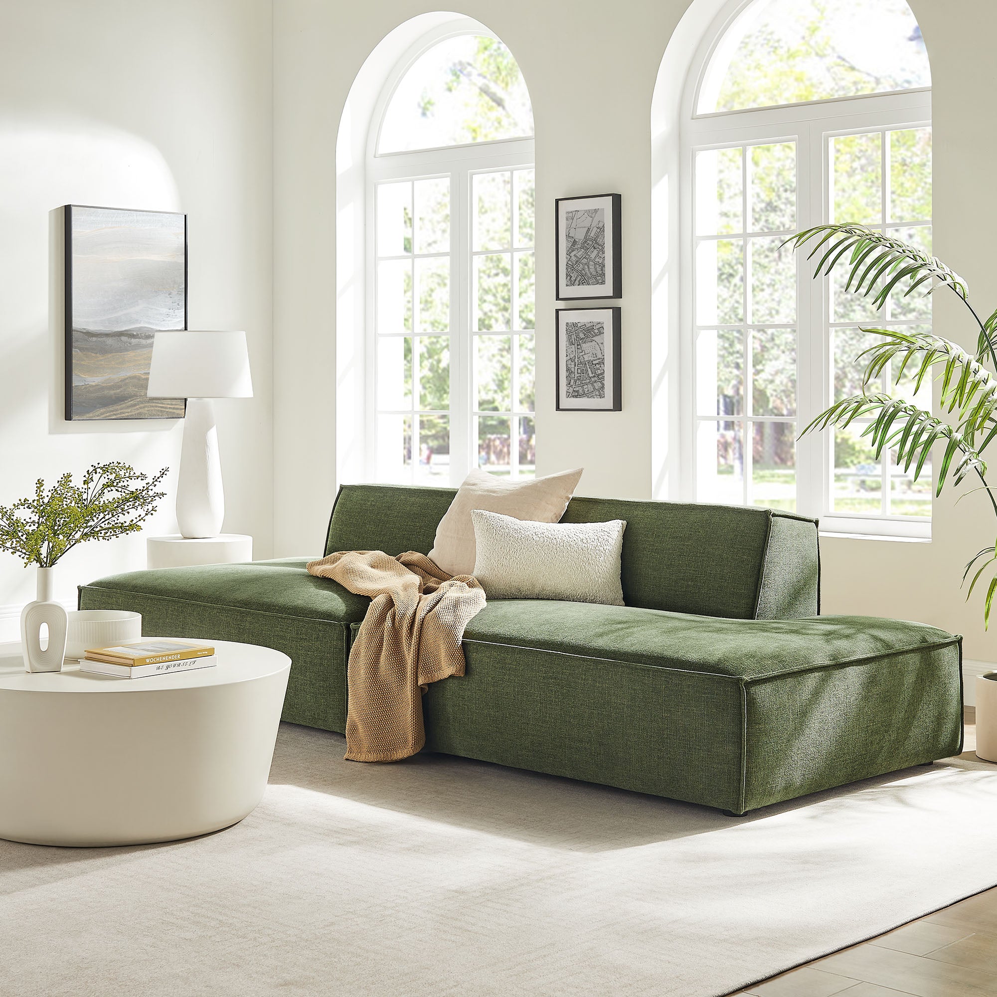 Modway EEI-7423 Restore 2-Piece Performance Fabric Upholstered Modular Loveseat