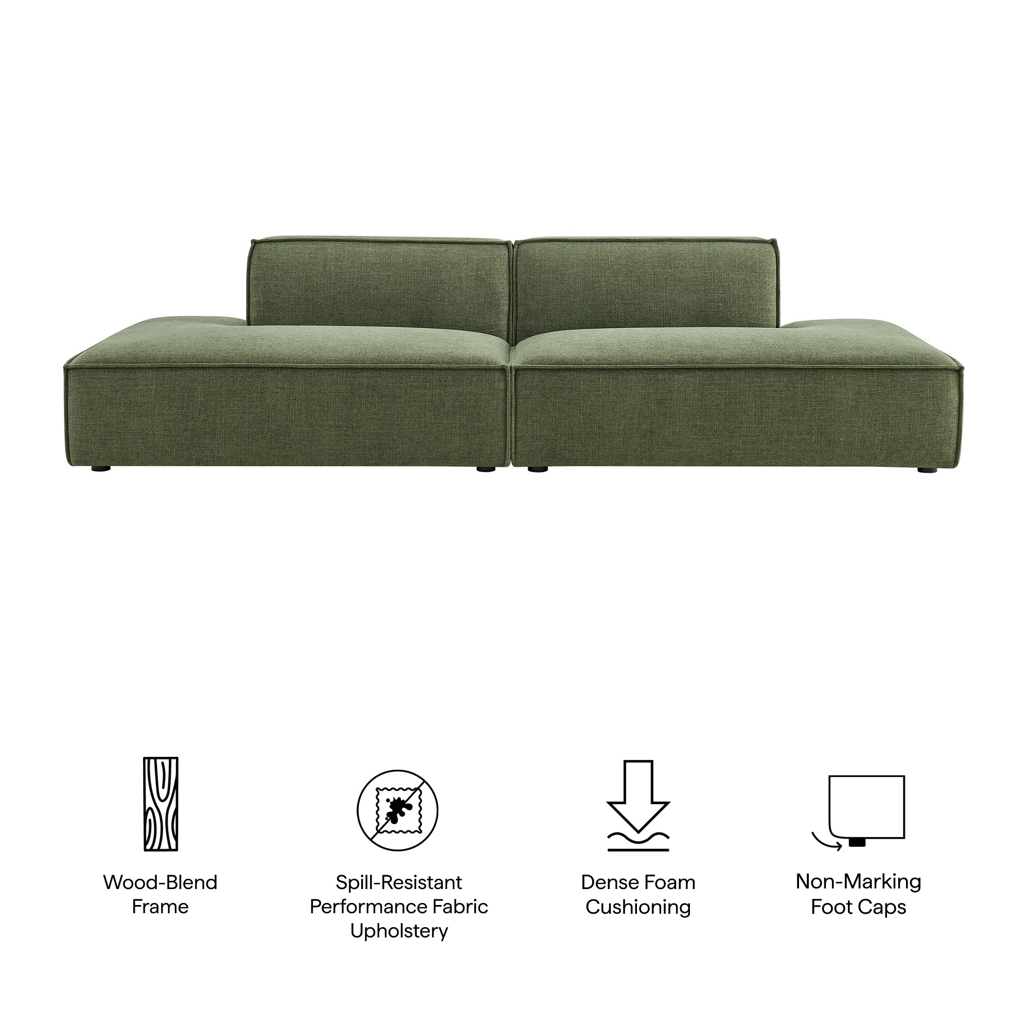 Modway EEI-7423 Restore 2-Piece Performance Fabric Upholstered Modular Loveseat