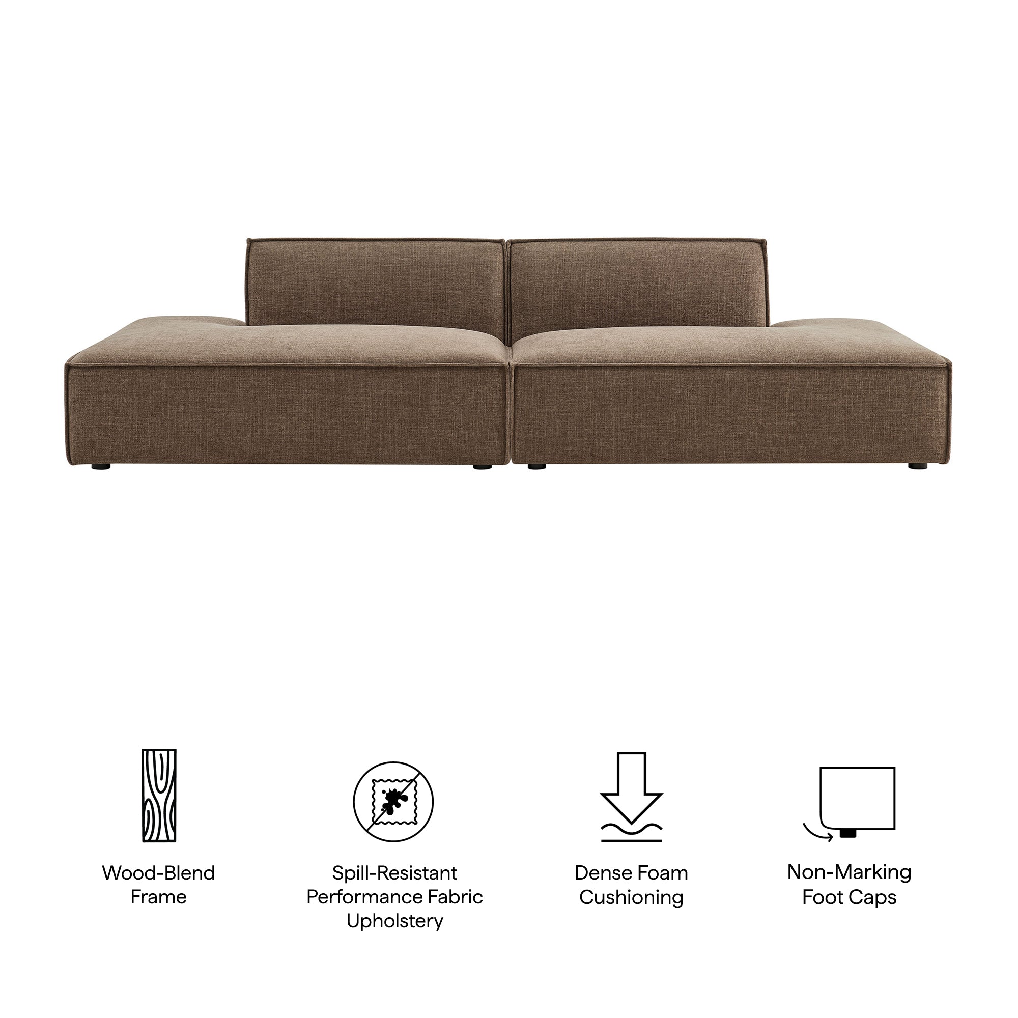 Modway EEI-7423 Restore 2-Piece Performance Fabric Upholstered Modular Loveseat