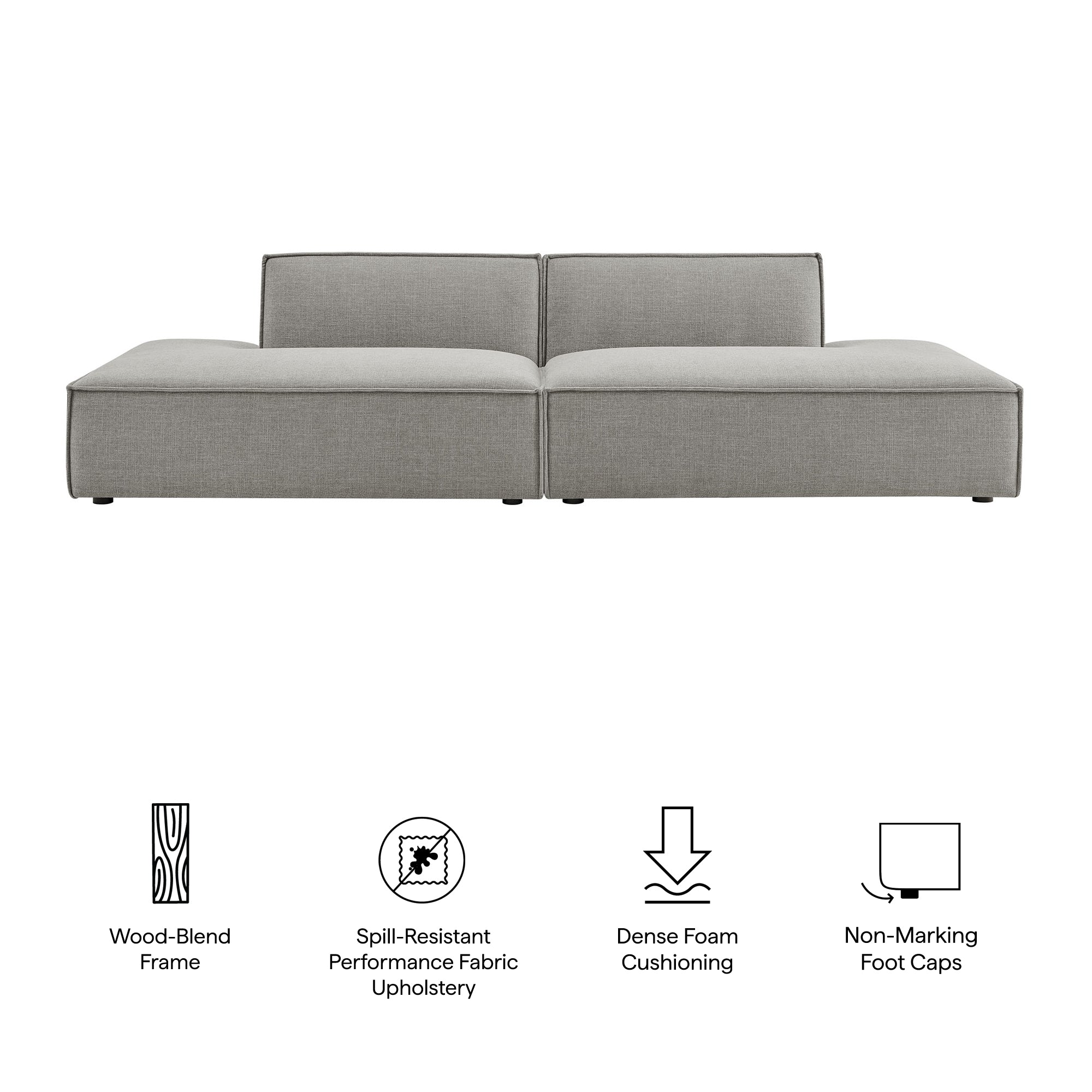 Modway EEI-7423 Restore 2-Piece Performance Fabric Upholstered Modular Loveseat