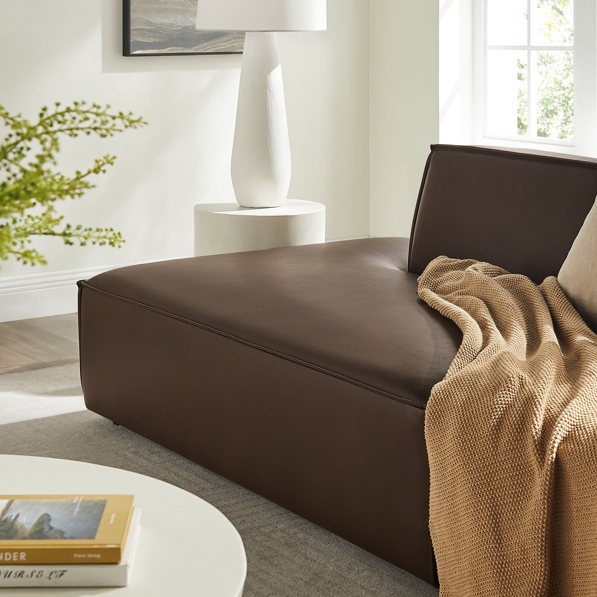 Modway EEI-7424 Restore 2-Piece Vegan Leather Modular Loveseat