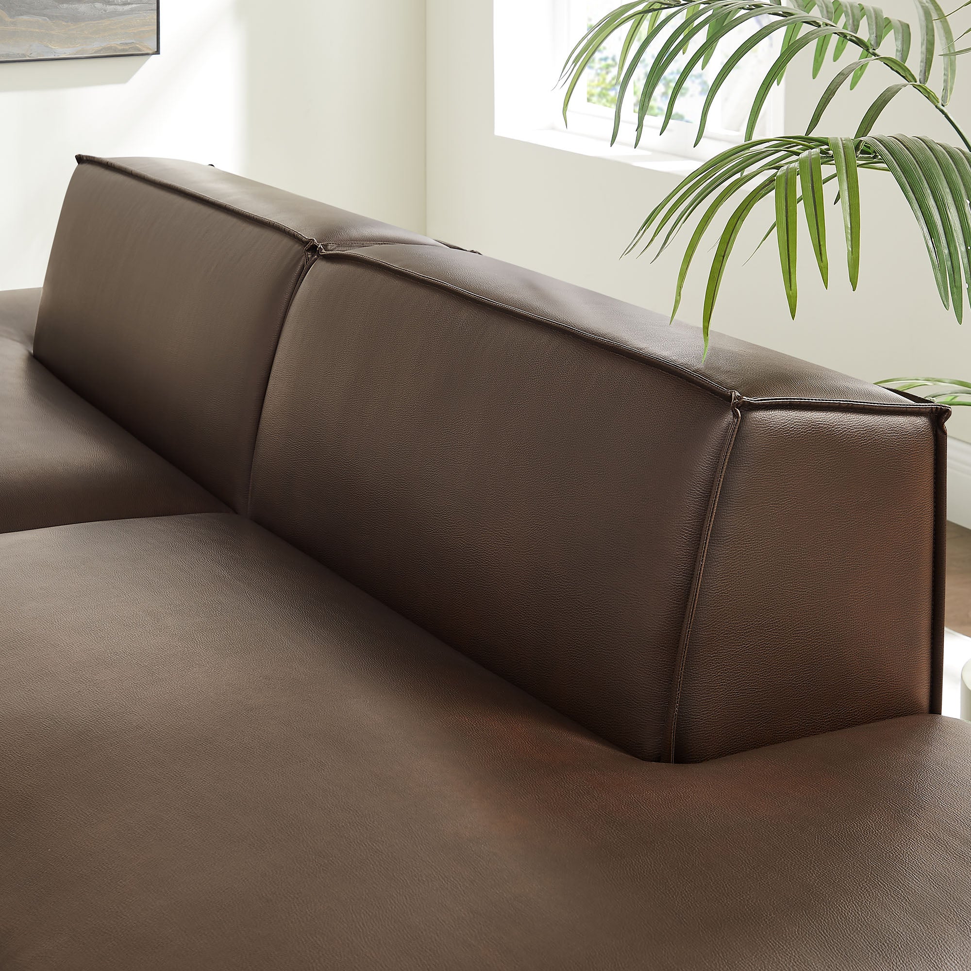 Modway EEI-7424 Restore 2-Piece Vegan Leather Modular Loveseat