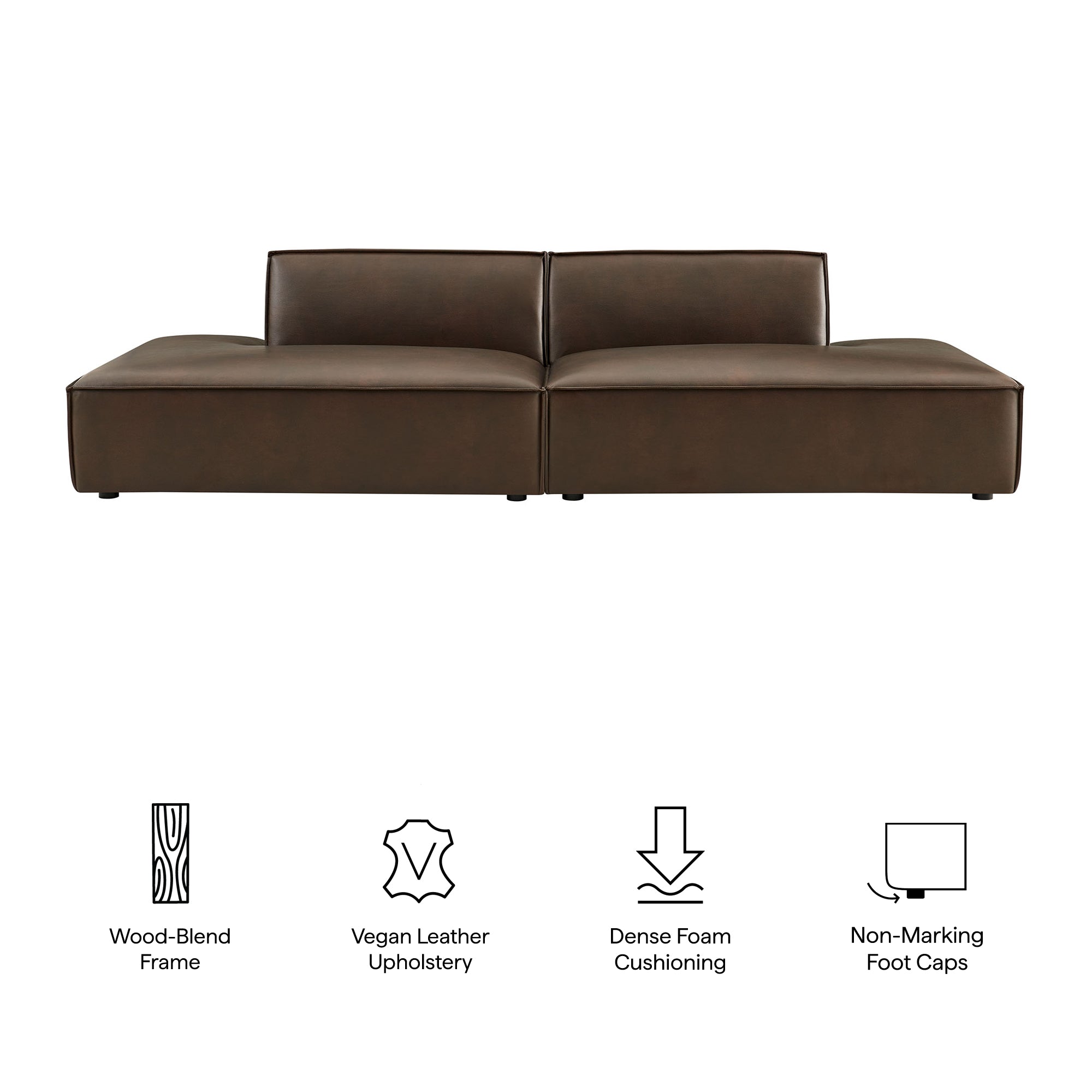 Modway EEI-7424 Restore 2-Piece Vegan Leather Modular Loveseat