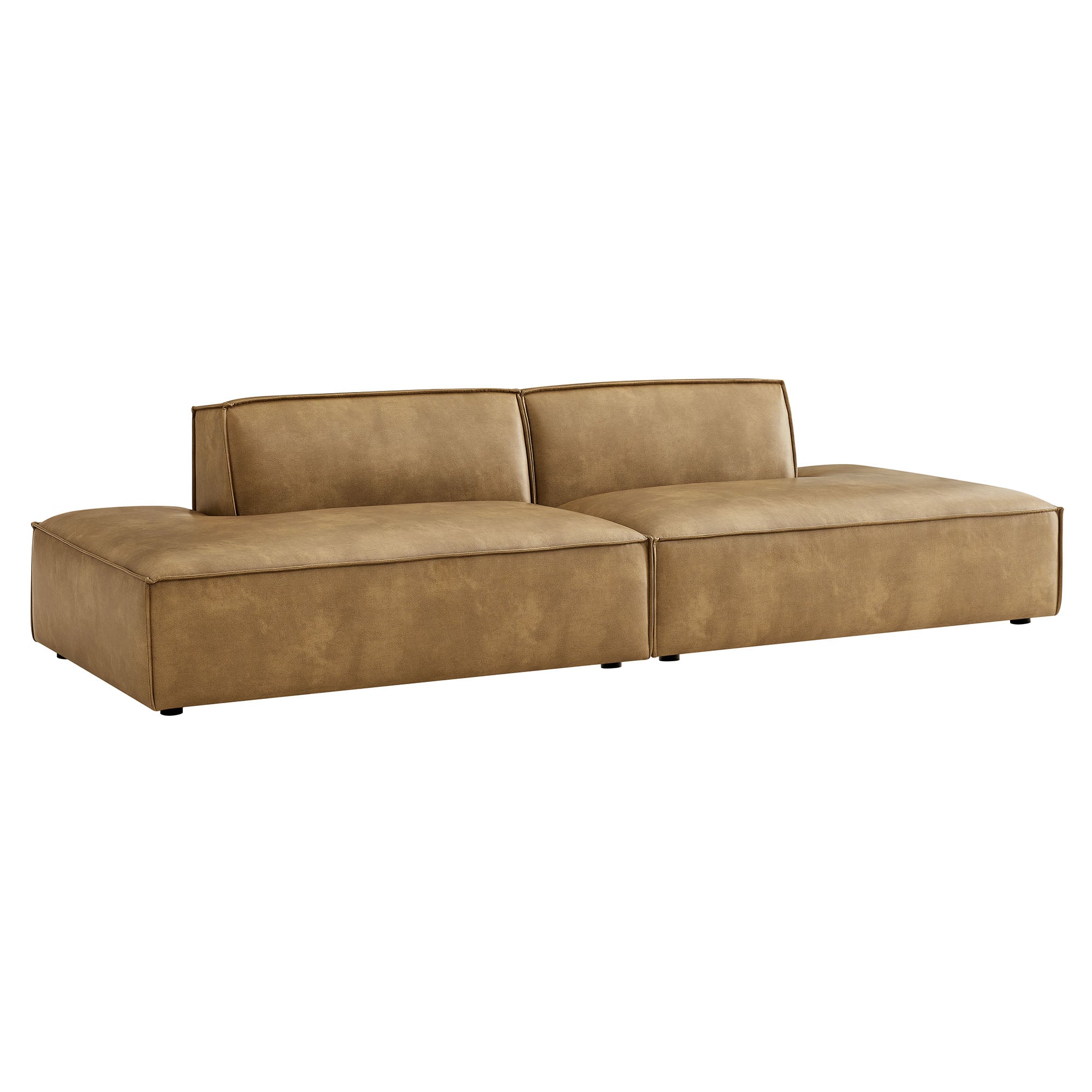 Modway EEI-7424 Restore 2-Piece Vegan Leather Modular Loveseat