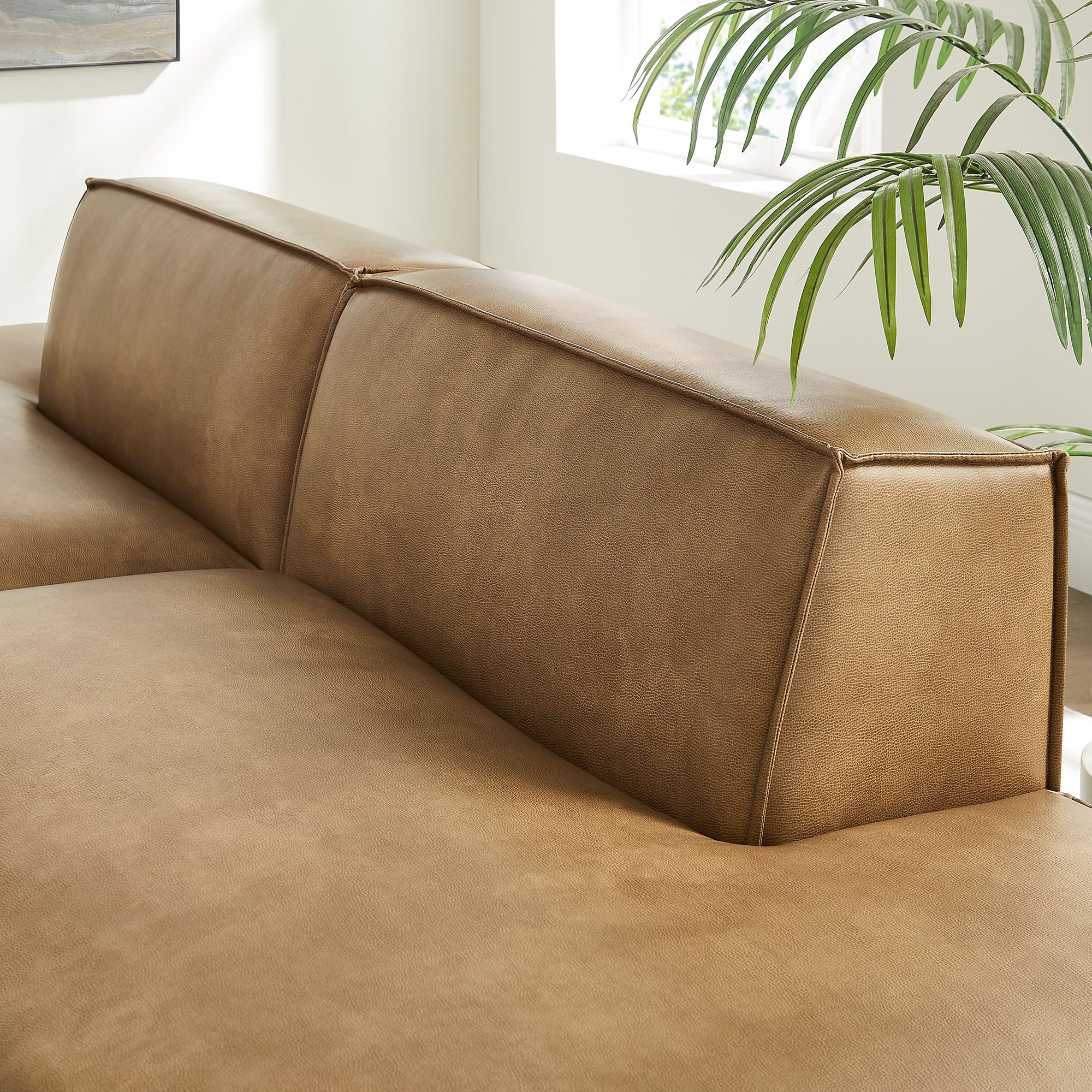 Modway EEI-7424 Restore 2-Piece Vegan Leather Modular Loveseat