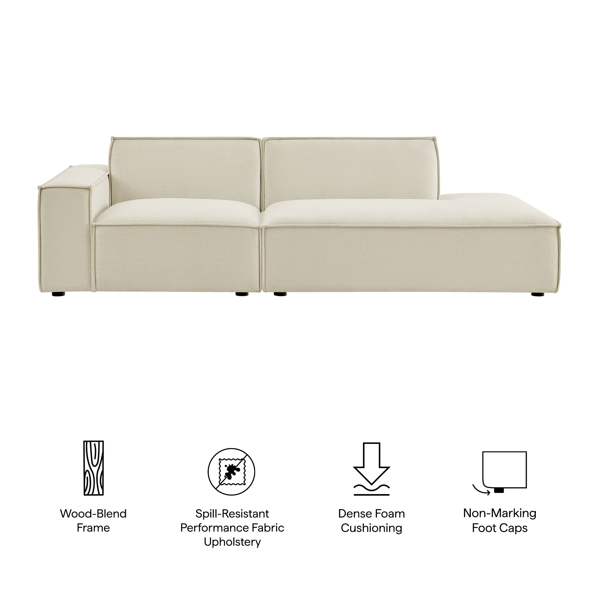 Modway EEI-7425 Restore 2-Piece Performance Fabric Upholstered Modular Loveseat