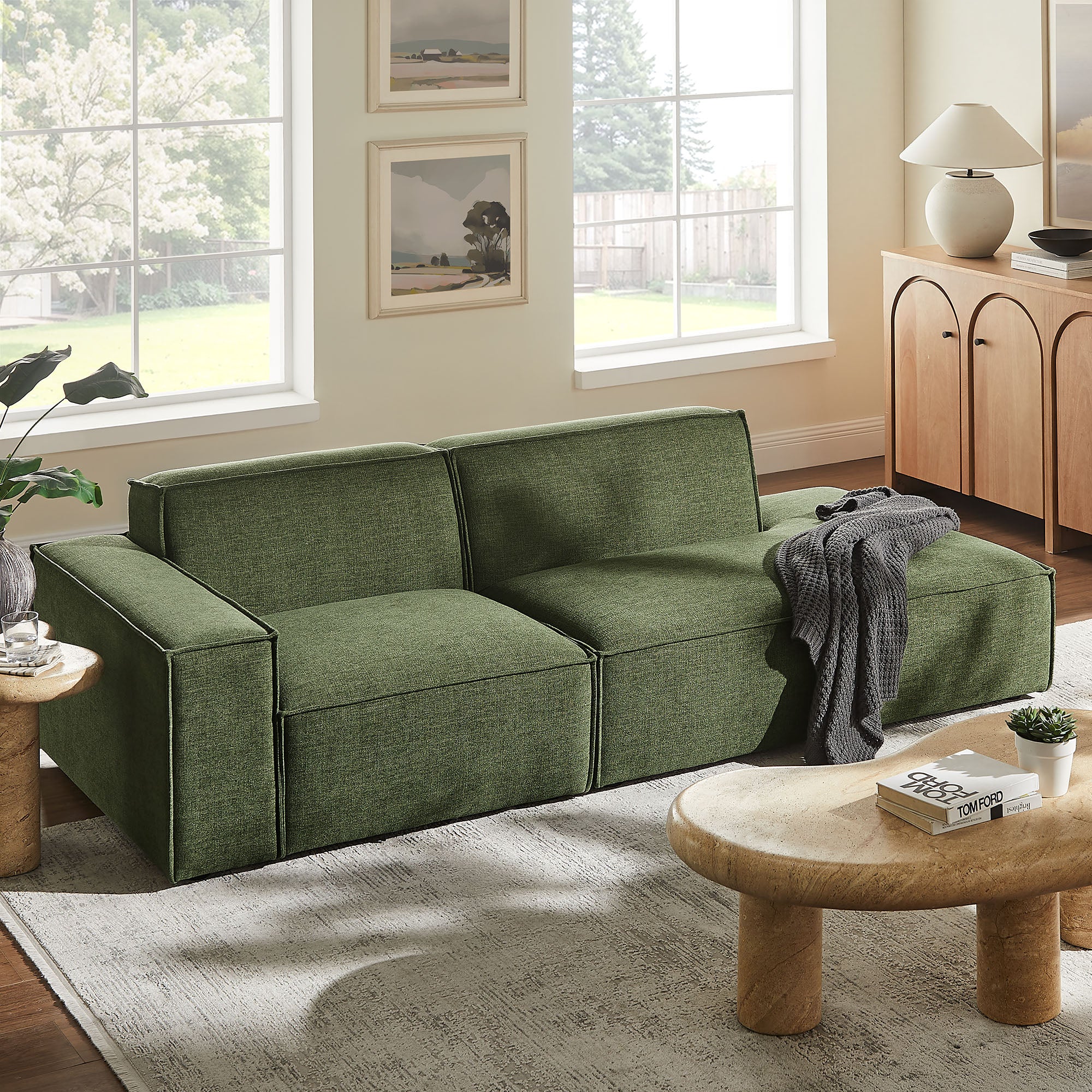 Modway EEI-7425 Restore 2-Piece Performance Fabric Upholstered Modular Loveseat
