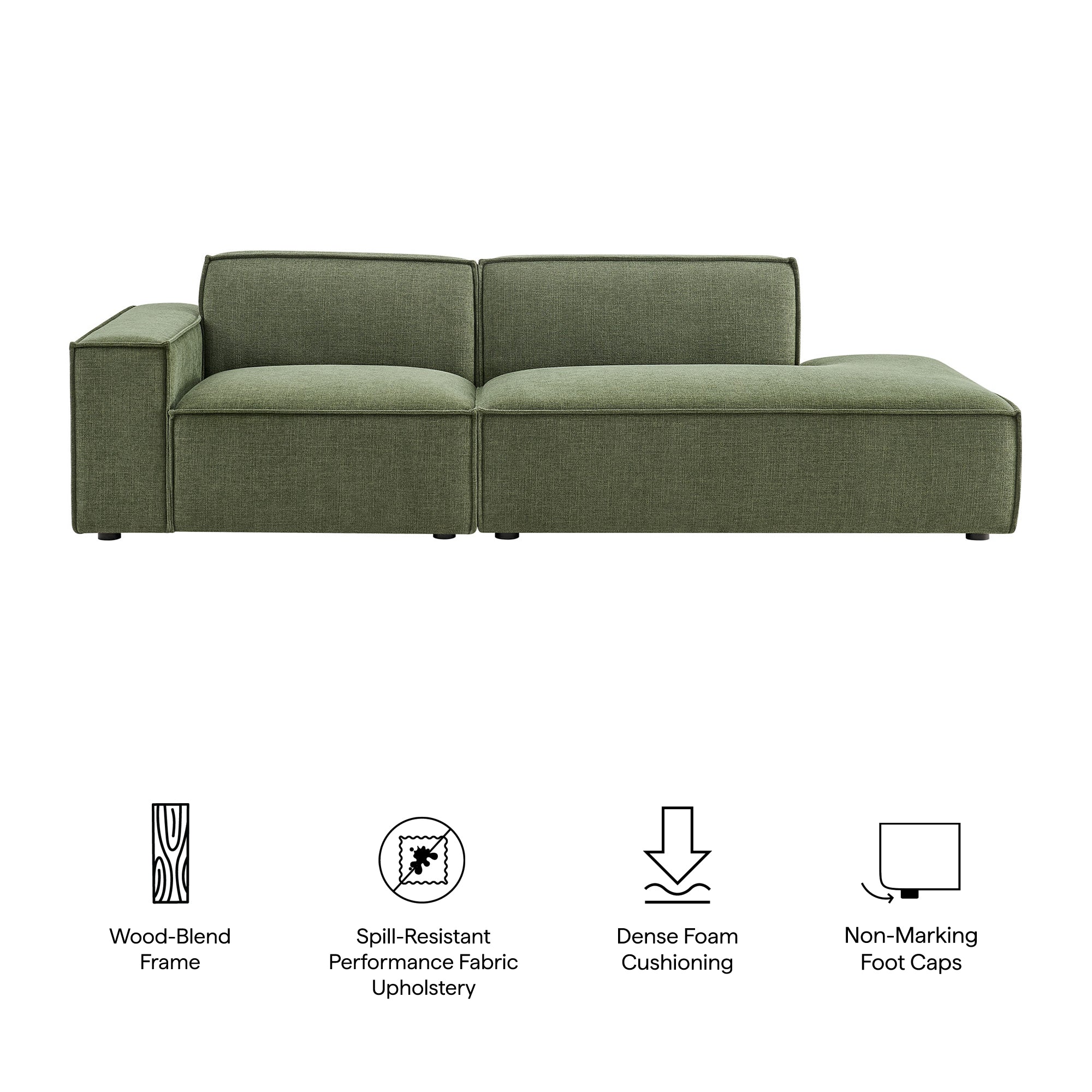 Modway EEI-7425 Restore 2-Piece Performance Fabric Upholstered Modular Loveseat