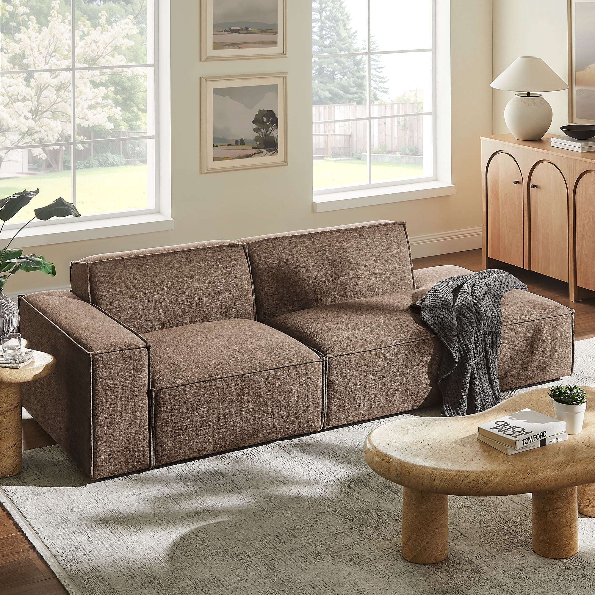 Modway EEI-7425 Restore 2-Piece Performance Fabric Upholstered Modular Loveseat