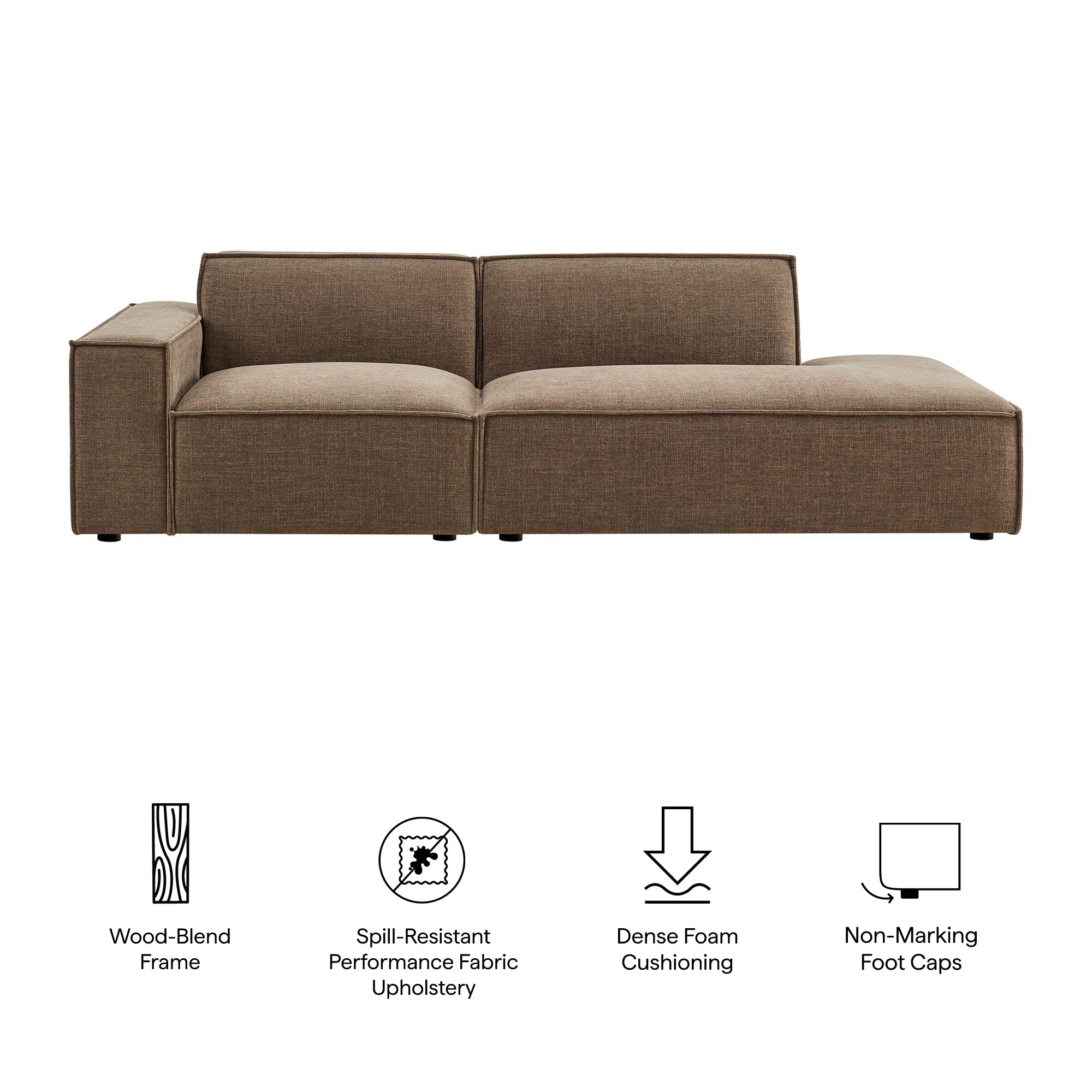 Modway EEI-7425 Restore 2-Piece Performance Fabric Upholstered Modular Loveseat