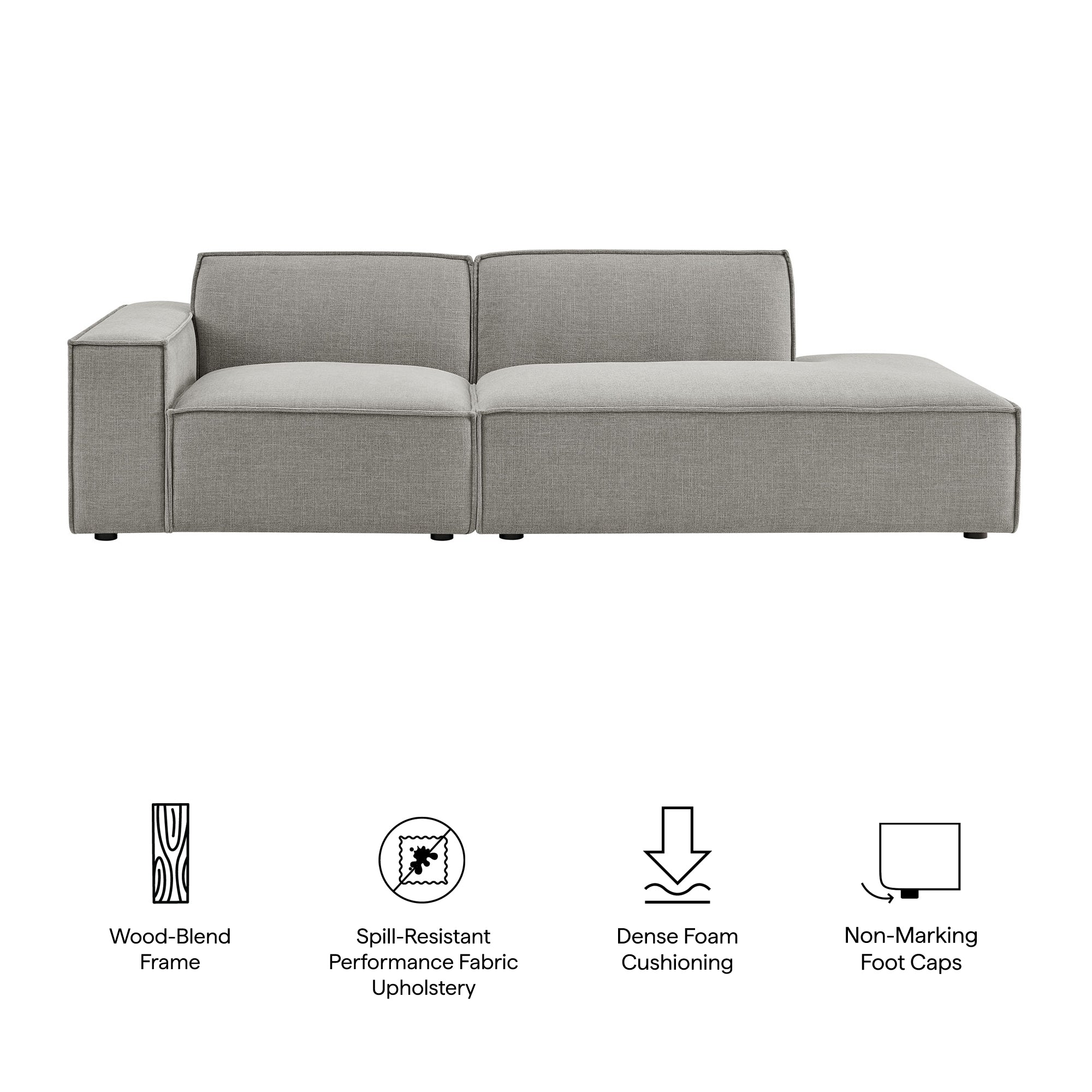 Modway EEI-7425 Restore 2-Piece Performance Fabric Upholstered Modular Loveseat