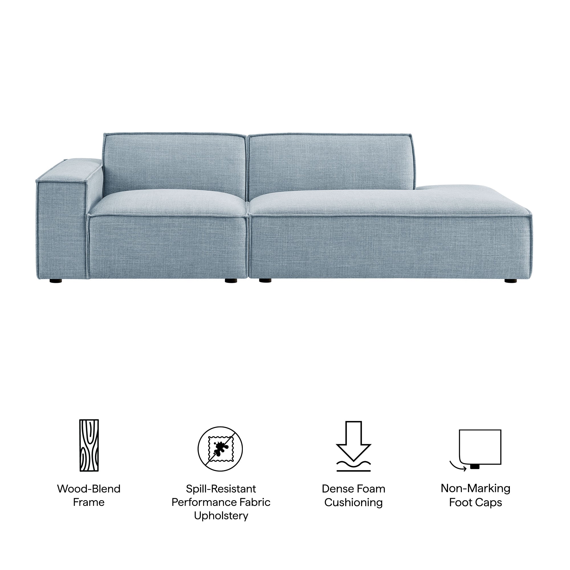 Modway EEI-7425 Restore 2-Piece Performance Fabric Upholstered Modular Loveseat