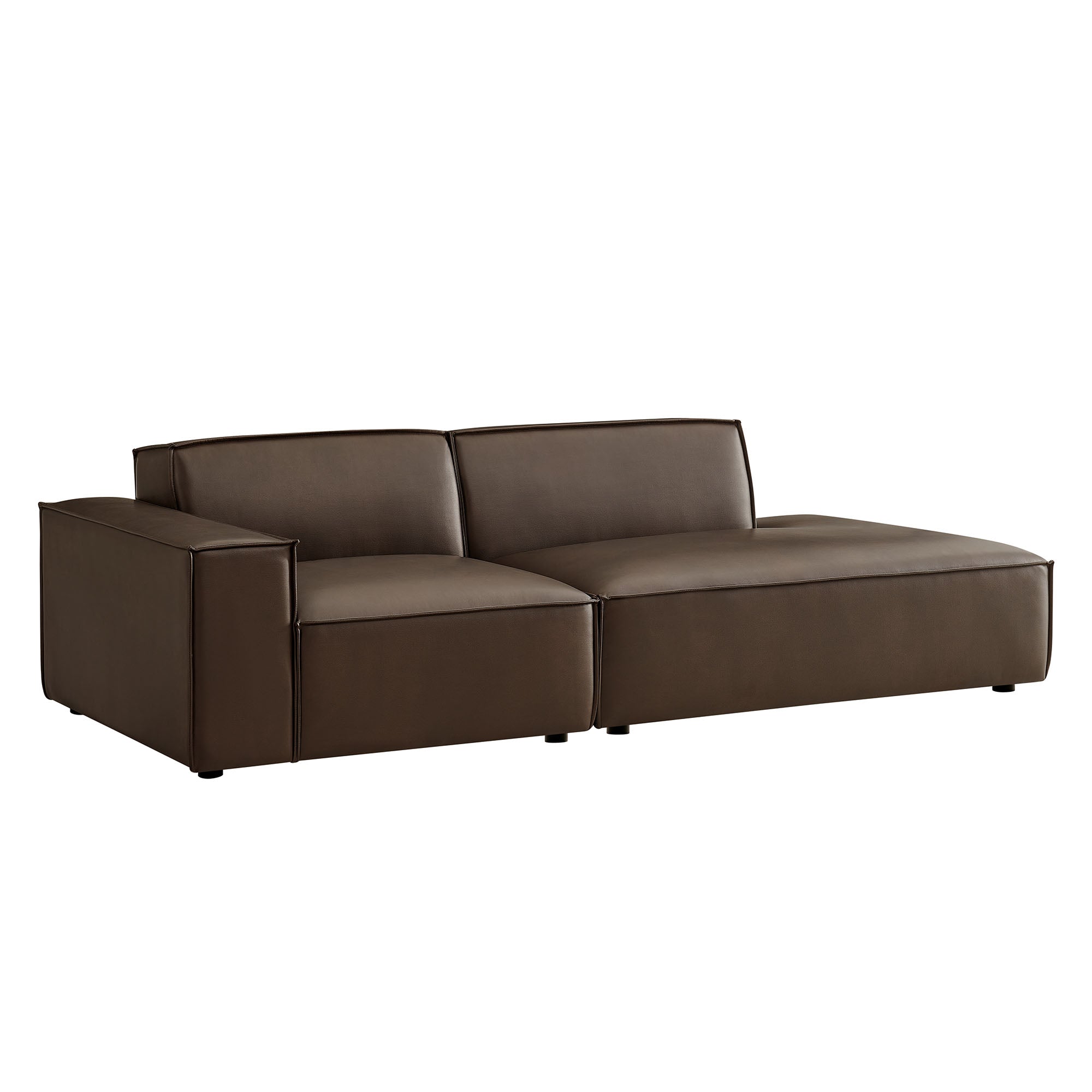 Modway EEI-7426 Restore 2-Piece Vegan Leather Modular Loveseat
