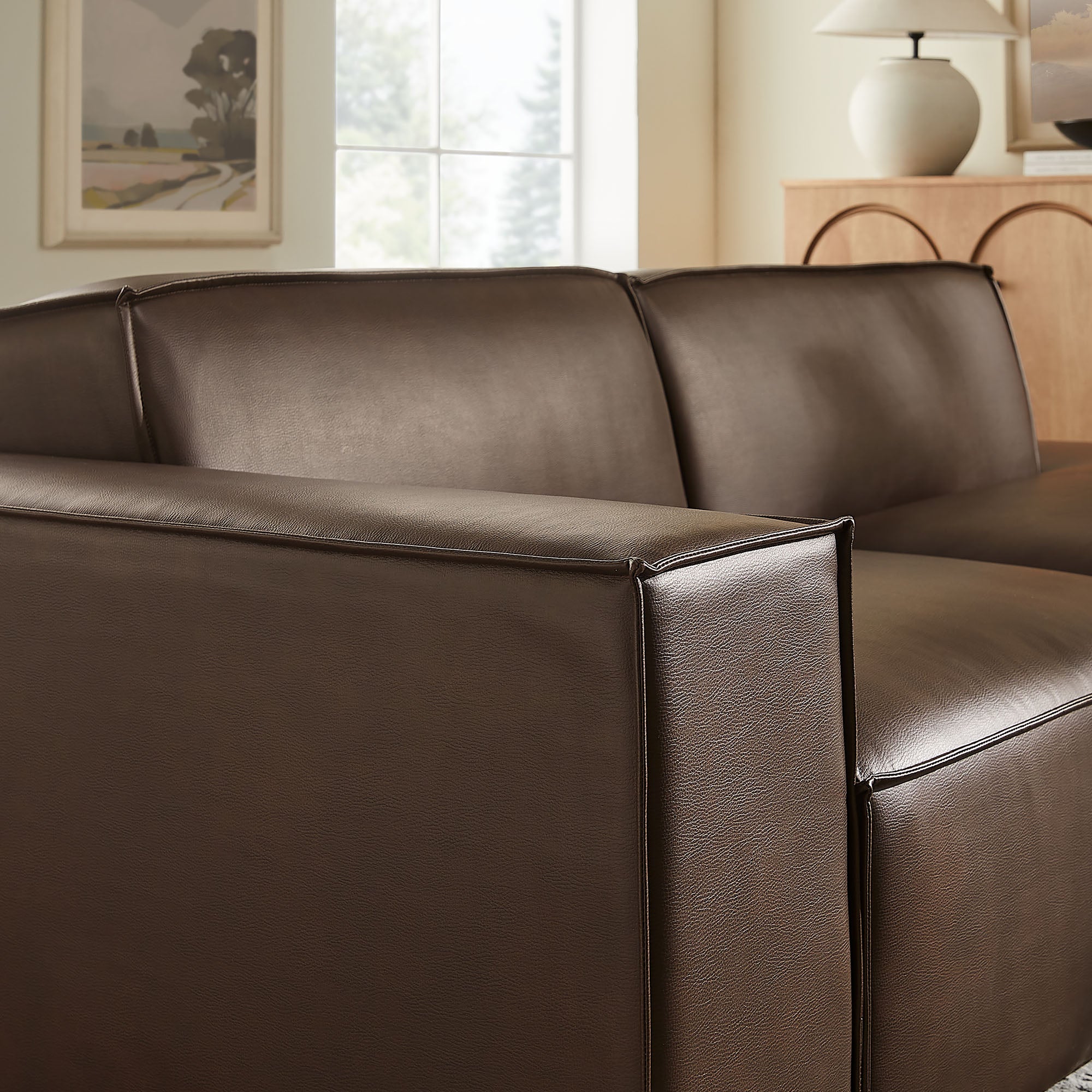 Modway EEI-7426 Restore 2-Piece Vegan Leather Modular Loveseat