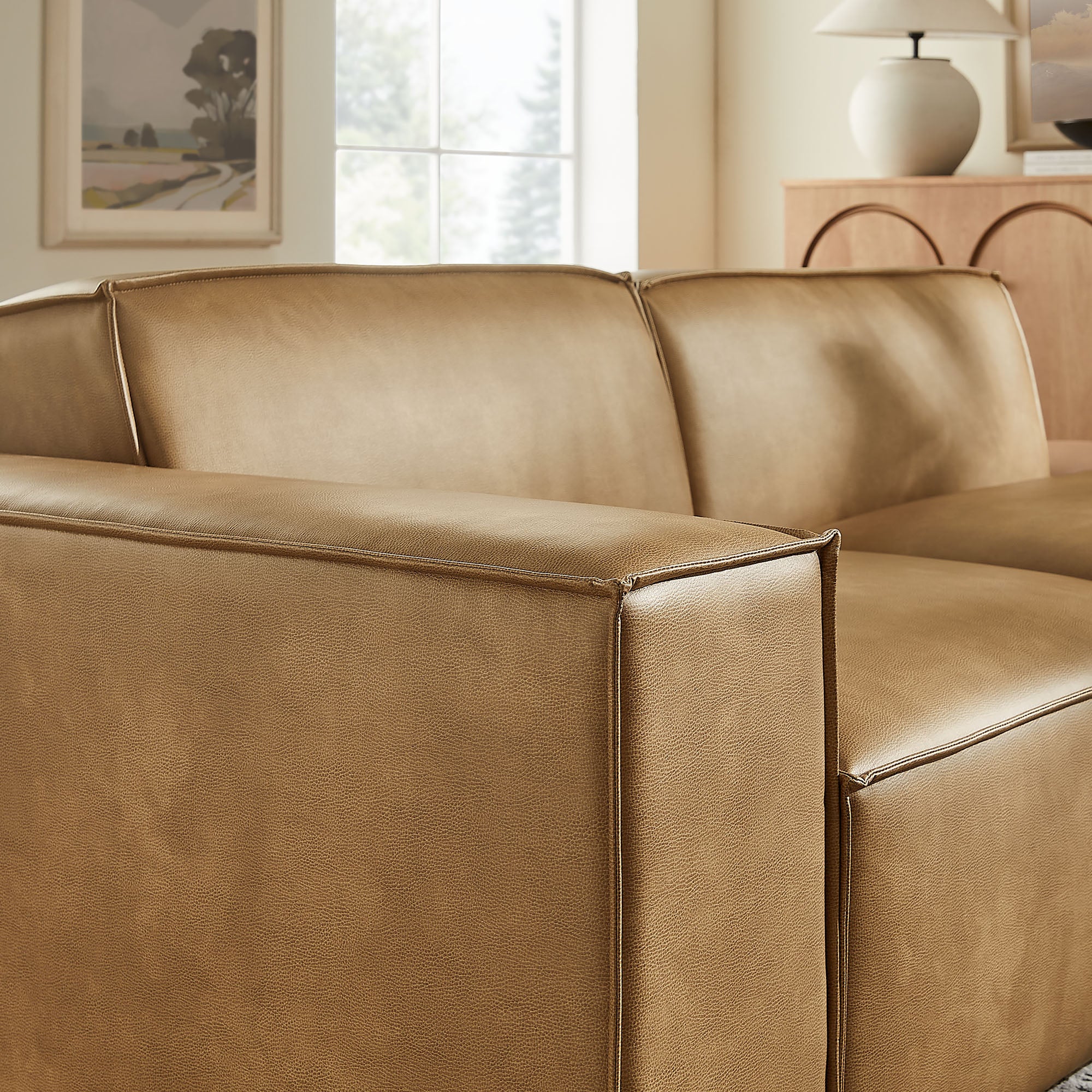 Modway EEI-7426 Restore 2-Piece Vegan Leather Modular Loveseat