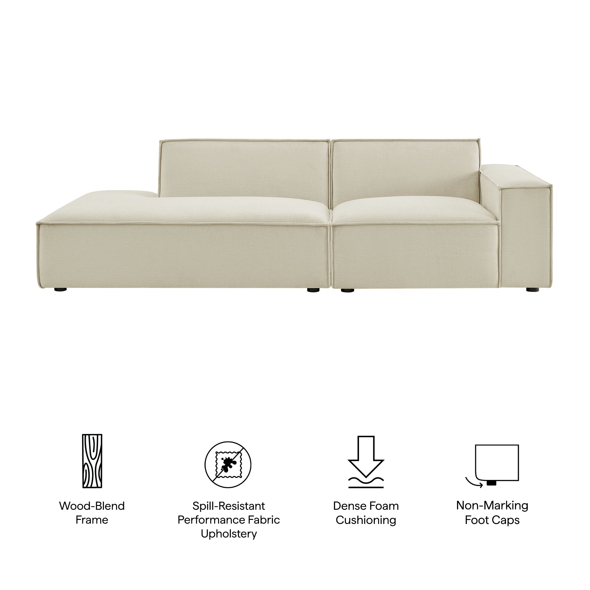 Modway EEI-7427 Restore 2-Piece Performance Fabric Upholstered Modular Loveseat