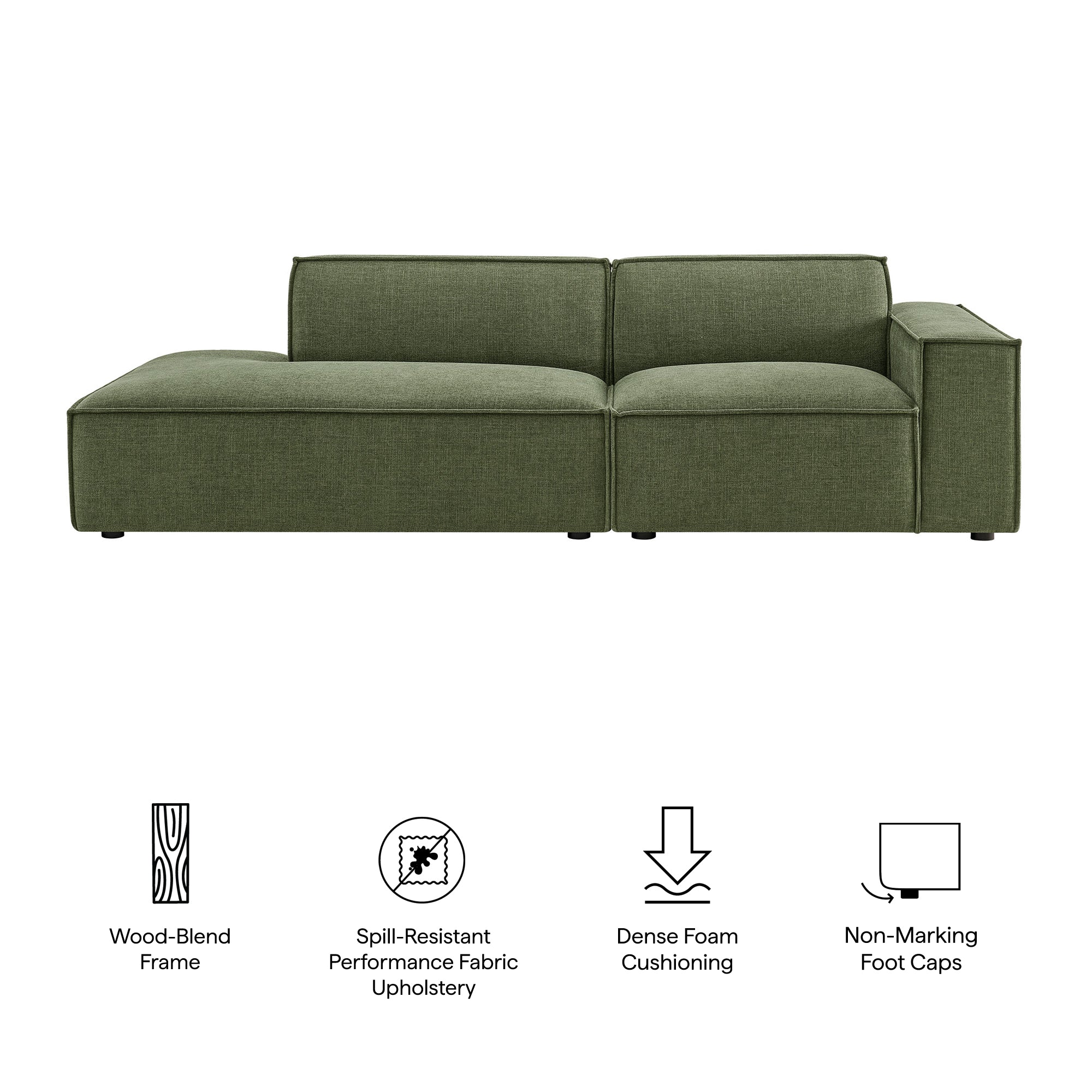 Modway EEI-7427 Restore 2-Piece Performance Fabric Upholstered Modular Loveseat