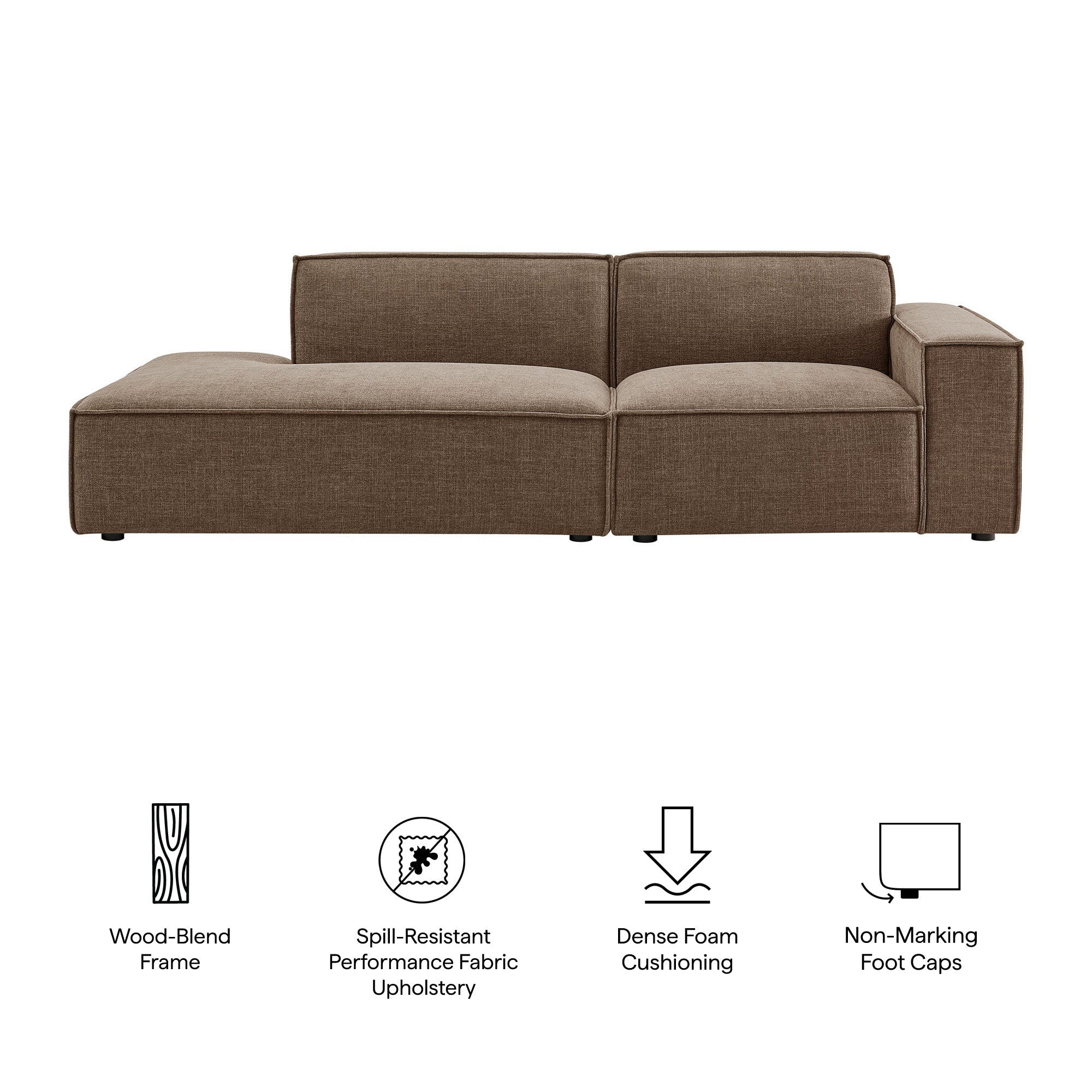 Modway EEI-7427 Restore 2-Piece Performance Fabric Upholstered Modular Loveseat