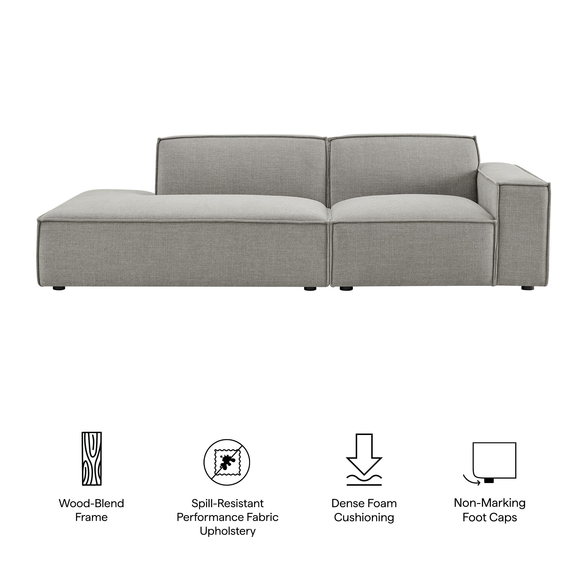 Modway EEI-7427 Restore 2-Piece Performance Fabric Upholstered Modular Loveseat