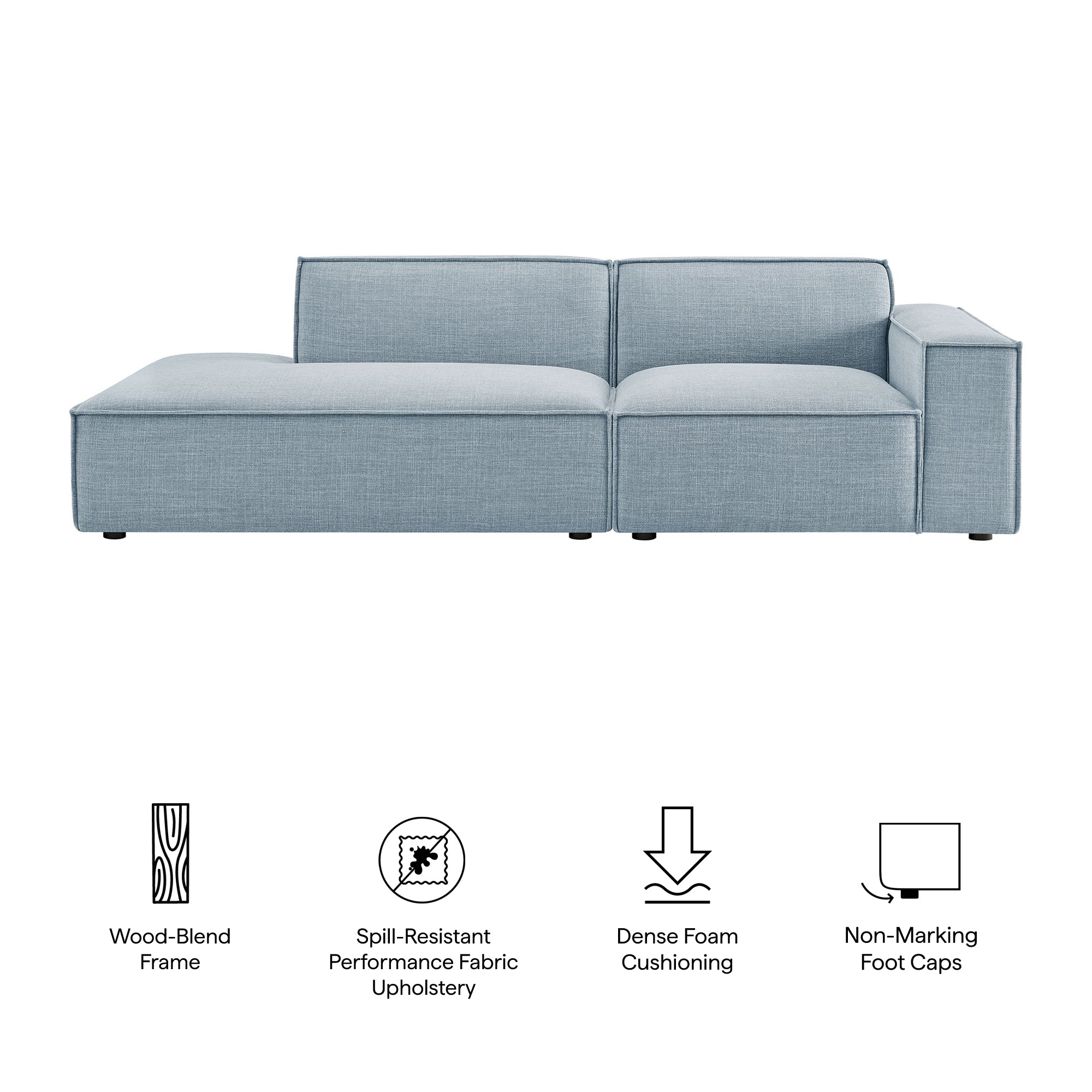 Modway EEI-7427 Restore 2-Piece Performance Fabric Upholstered Modular Loveseat