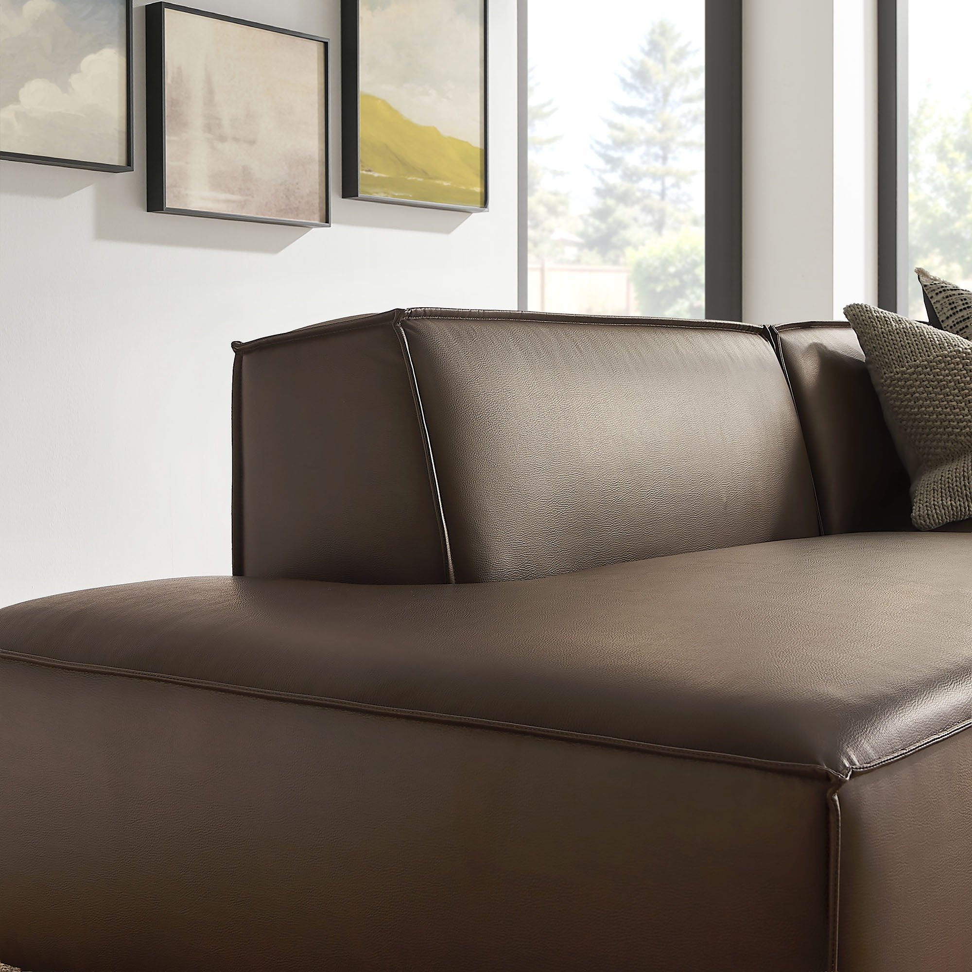 Modway EEI-7428 Restore 2-Piece Vegan Leather Modular Loveseat