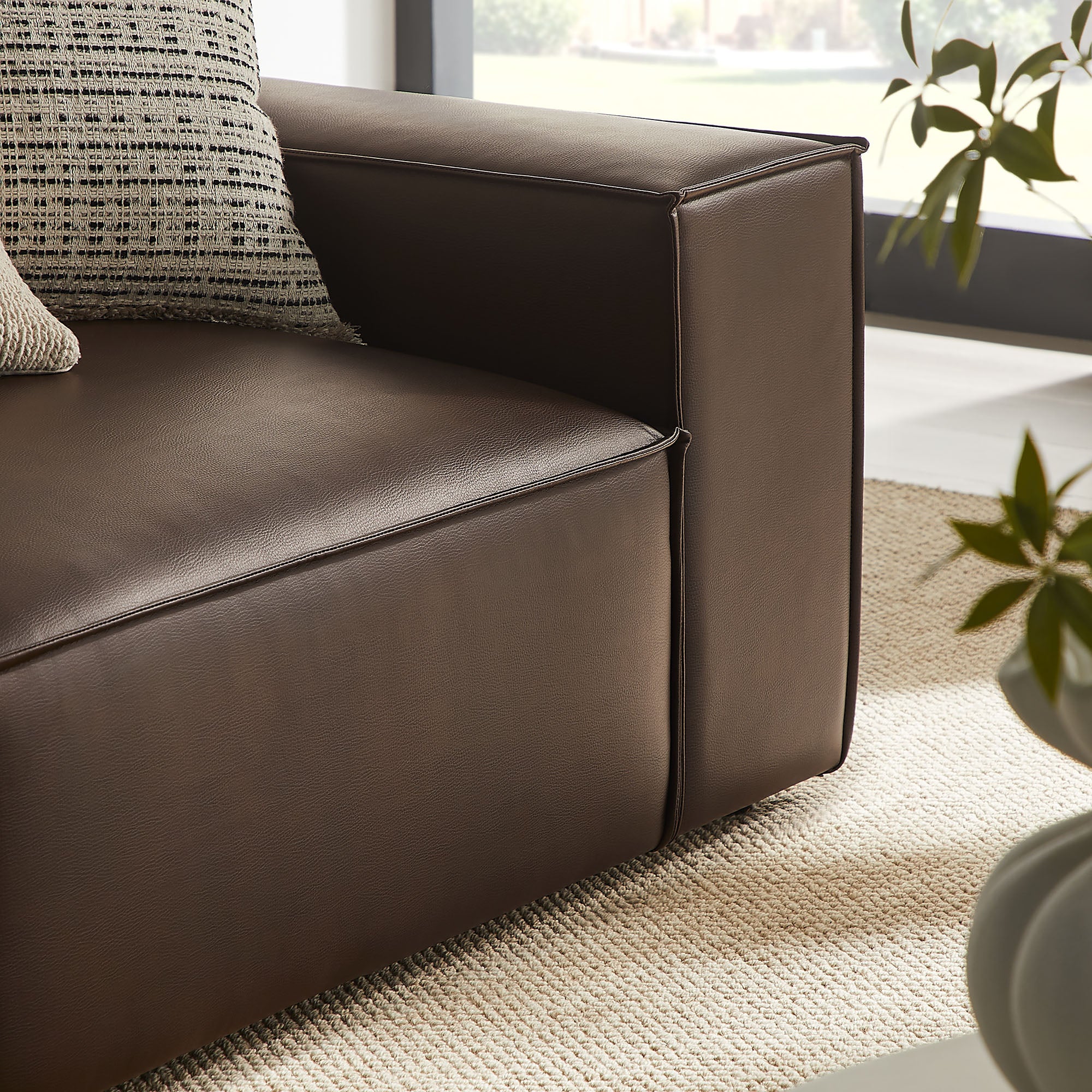 Modway EEI-7428 Restore 2-Piece Vegan Leather Modular Loveseat