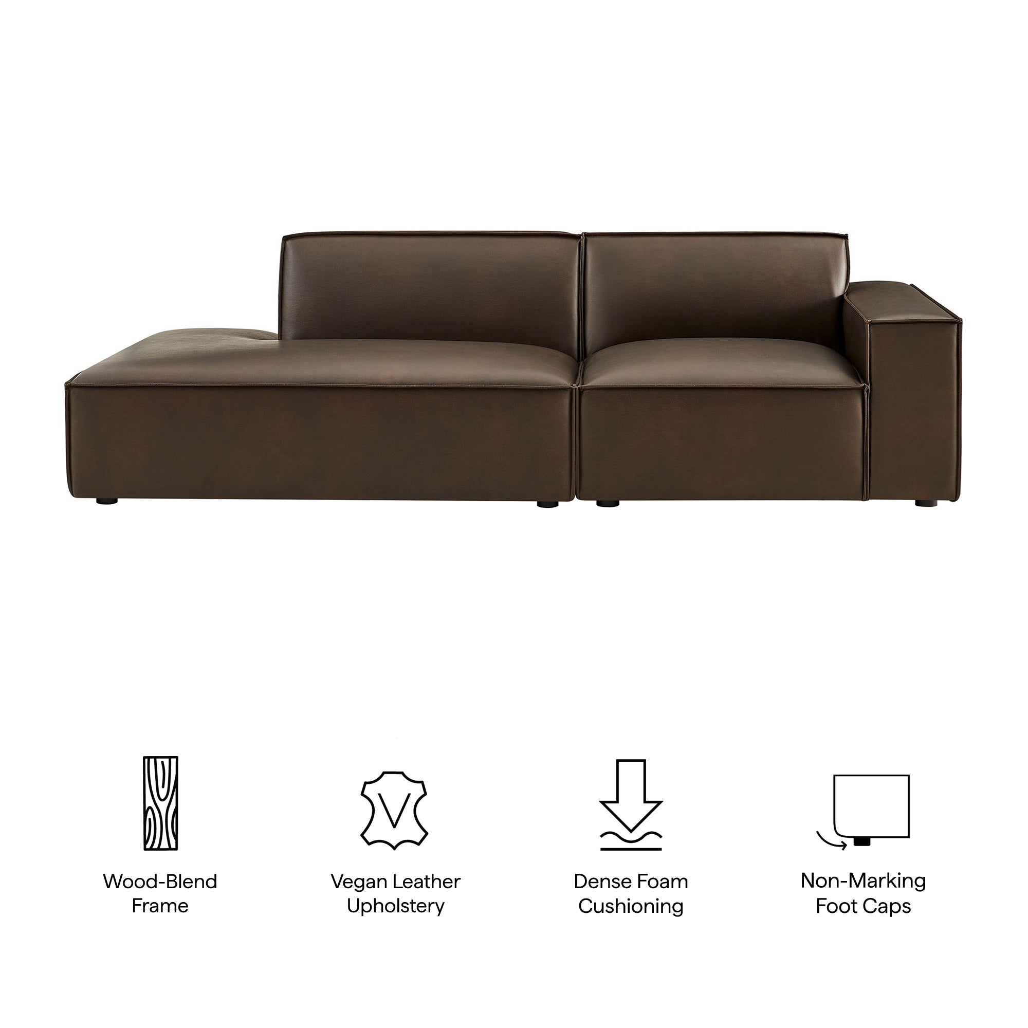 Modway EEI-7428 Restore 2-Piece Vegan Leather Modular Loveseat