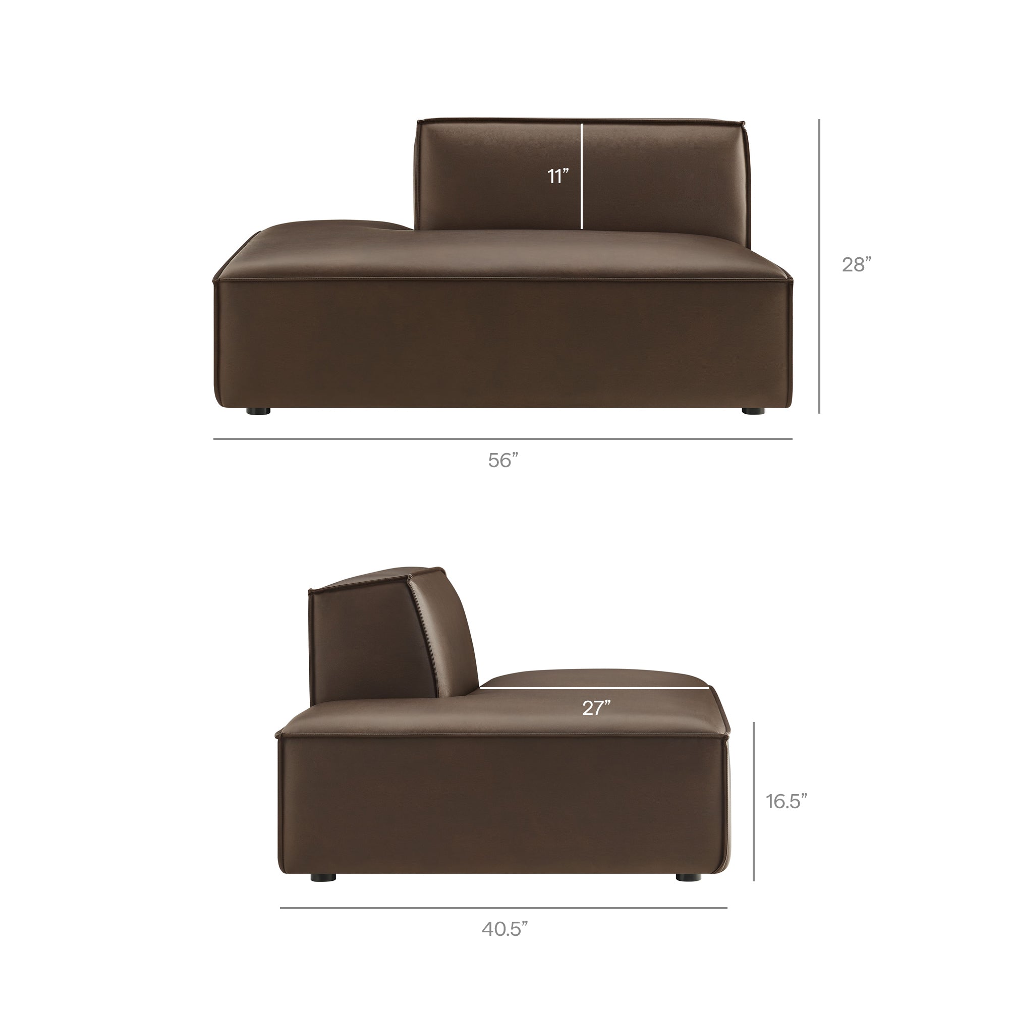 Modway EEI-7428 Restore 2-Piece Vegan Leather Modular Loveseat