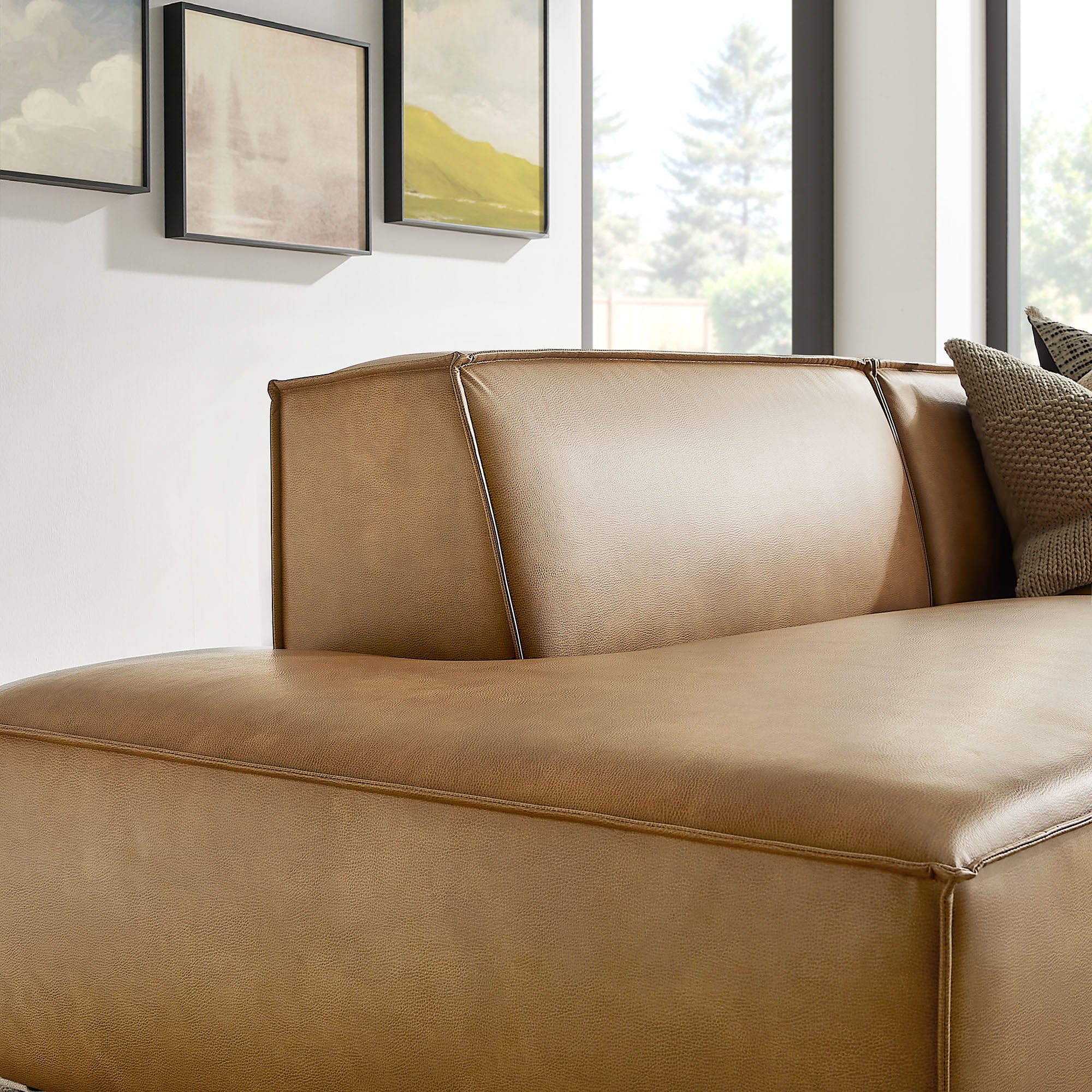 Modway EEI-7428 Restore 2-Piece Vegan Leather Modular Loveseat