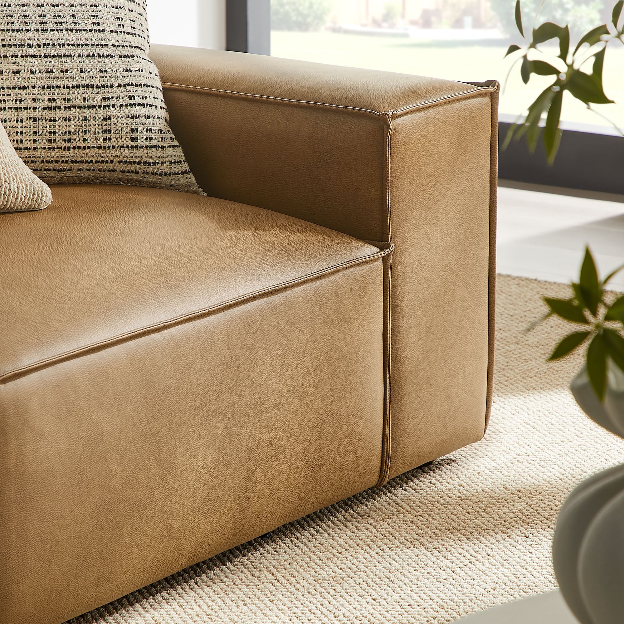 Modway EEI-7428 Restore 2-Piece Vegan Leather Modular Loveseat