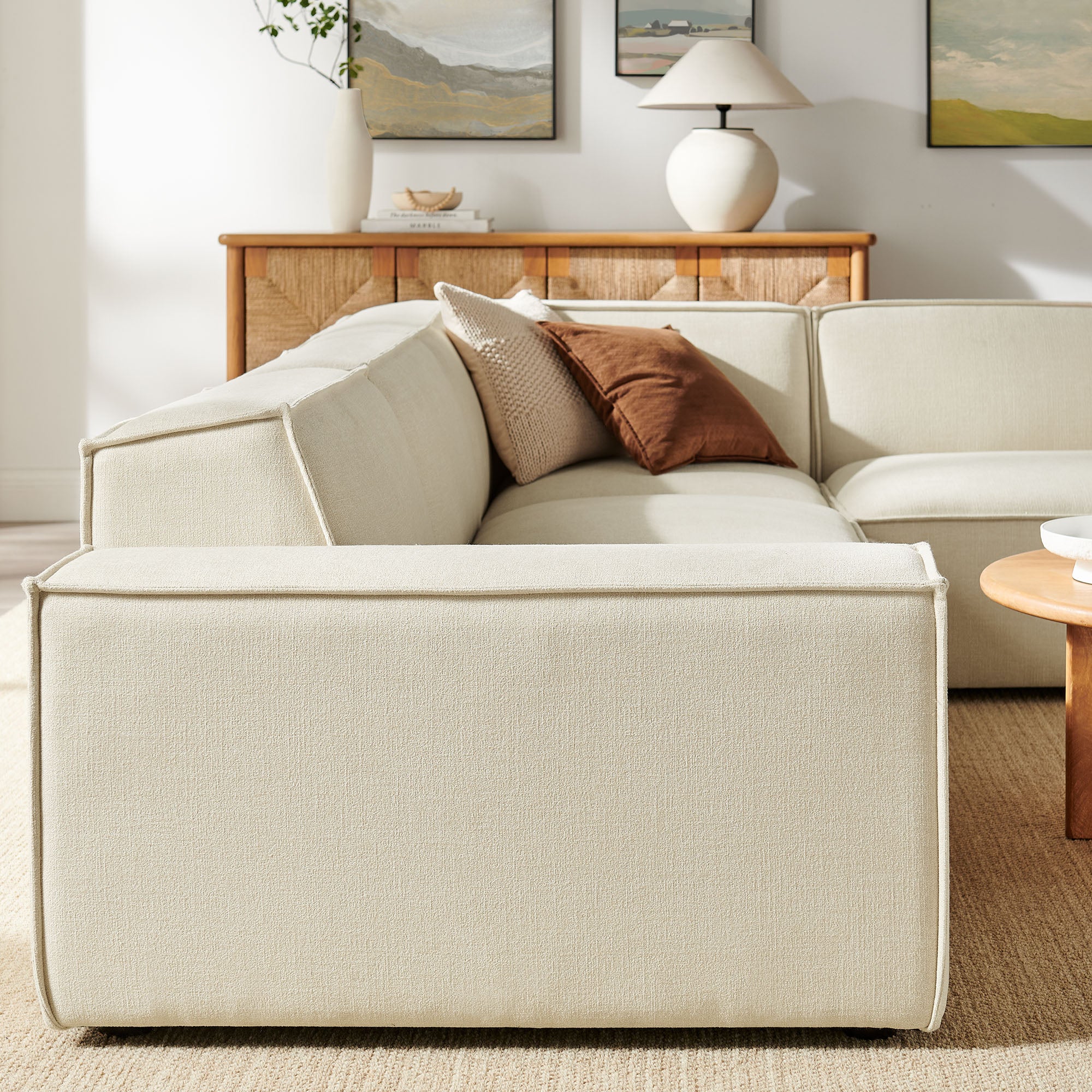 Modway EEI-7429 Restore 4-Piece Performance Fabric Upholstered Modular L-Shaped Sofa