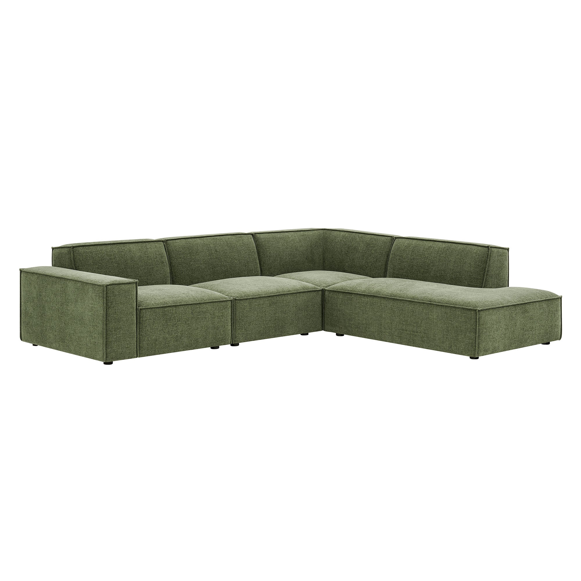 Modway EEI-7429 Restore 4-Piece Performance Fabric Upholstered Modular L-Shaped Sofa