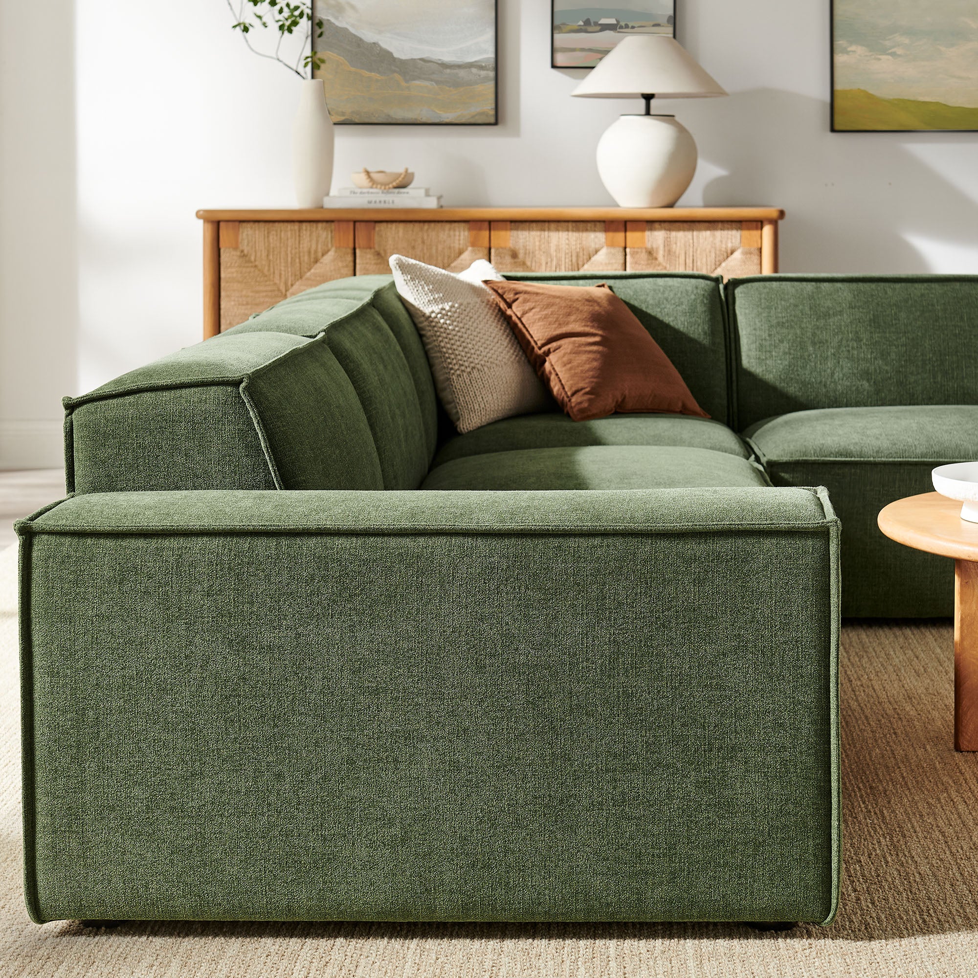 Modway EEI-7429 Restore 4-Piece Performance Fabric Upholstered Modular L-Shaped Sofa