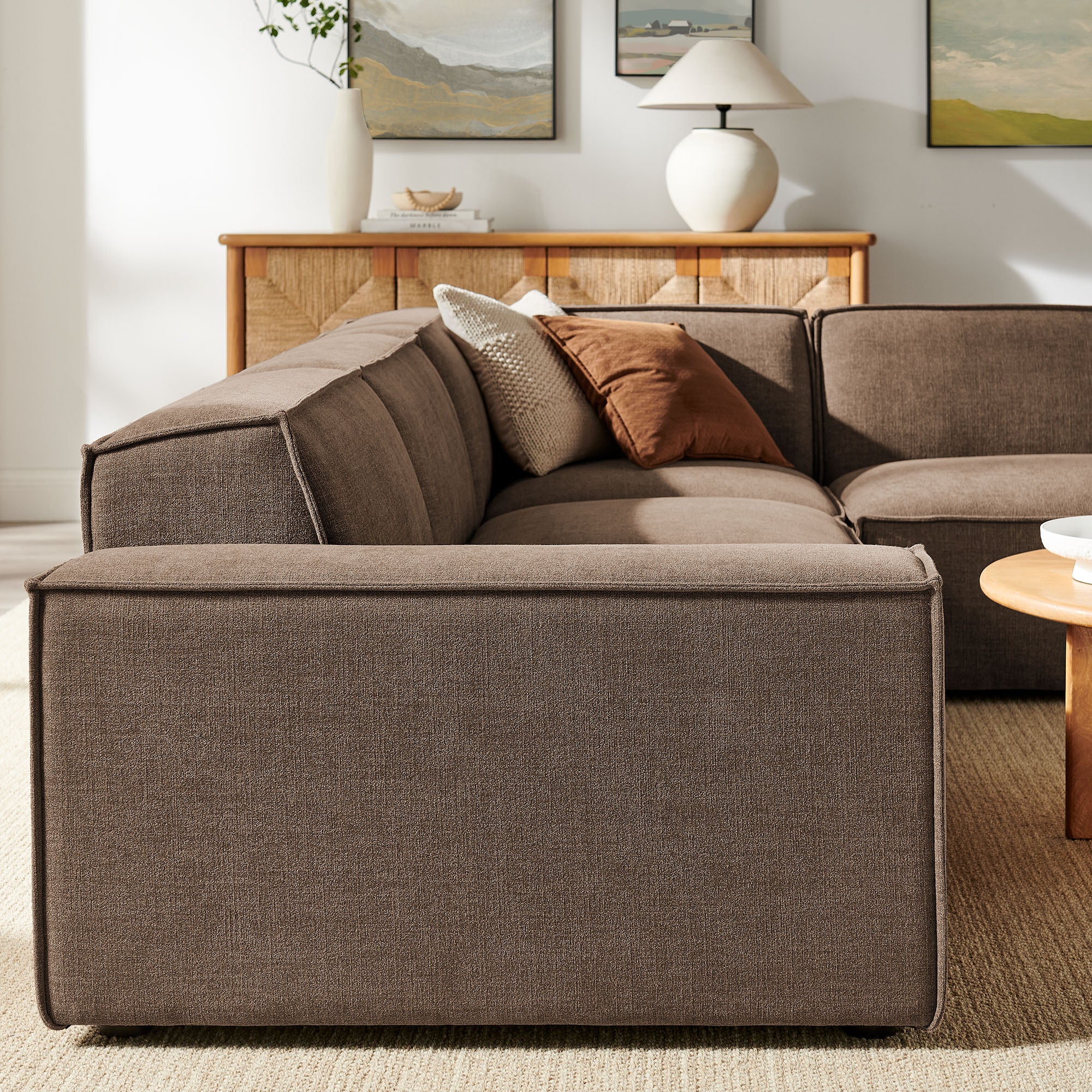 Modway EEI-7429 Restore 4-Piece Performance Fabric Upholstered Modular L-Shaped Sofa