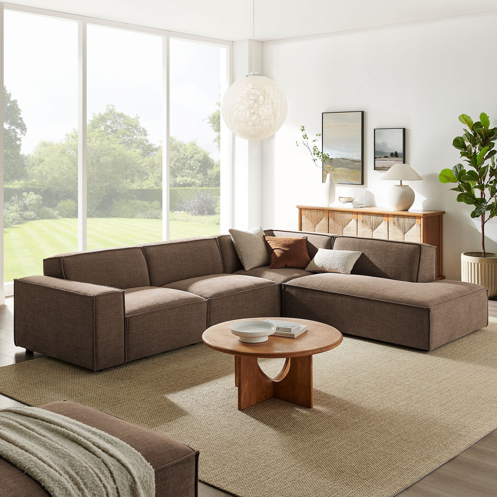 Modway EEI-7429 Restore 4-Piece Performance Fabric Upholstered Modular L-Shaped Sofa