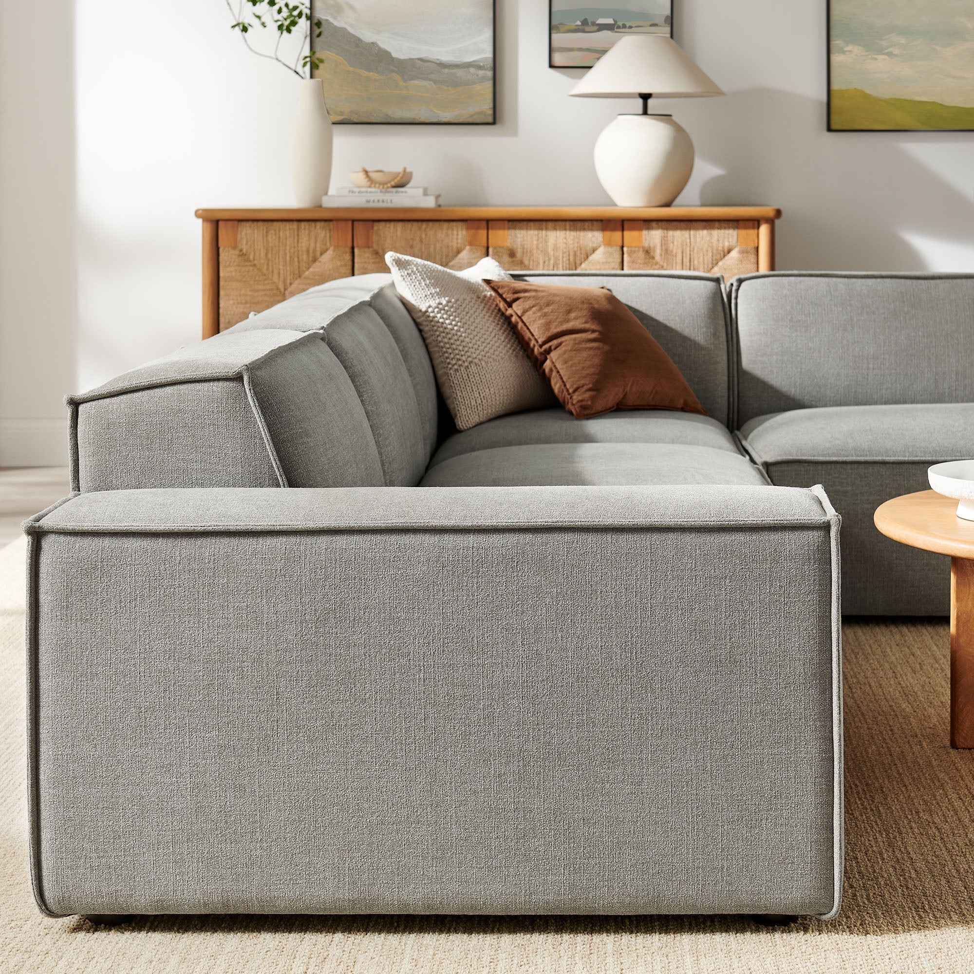 Modway EEI-7429 Restore 4-Piece Performance Fabric Upholstered Modular L-Shaped Sofa