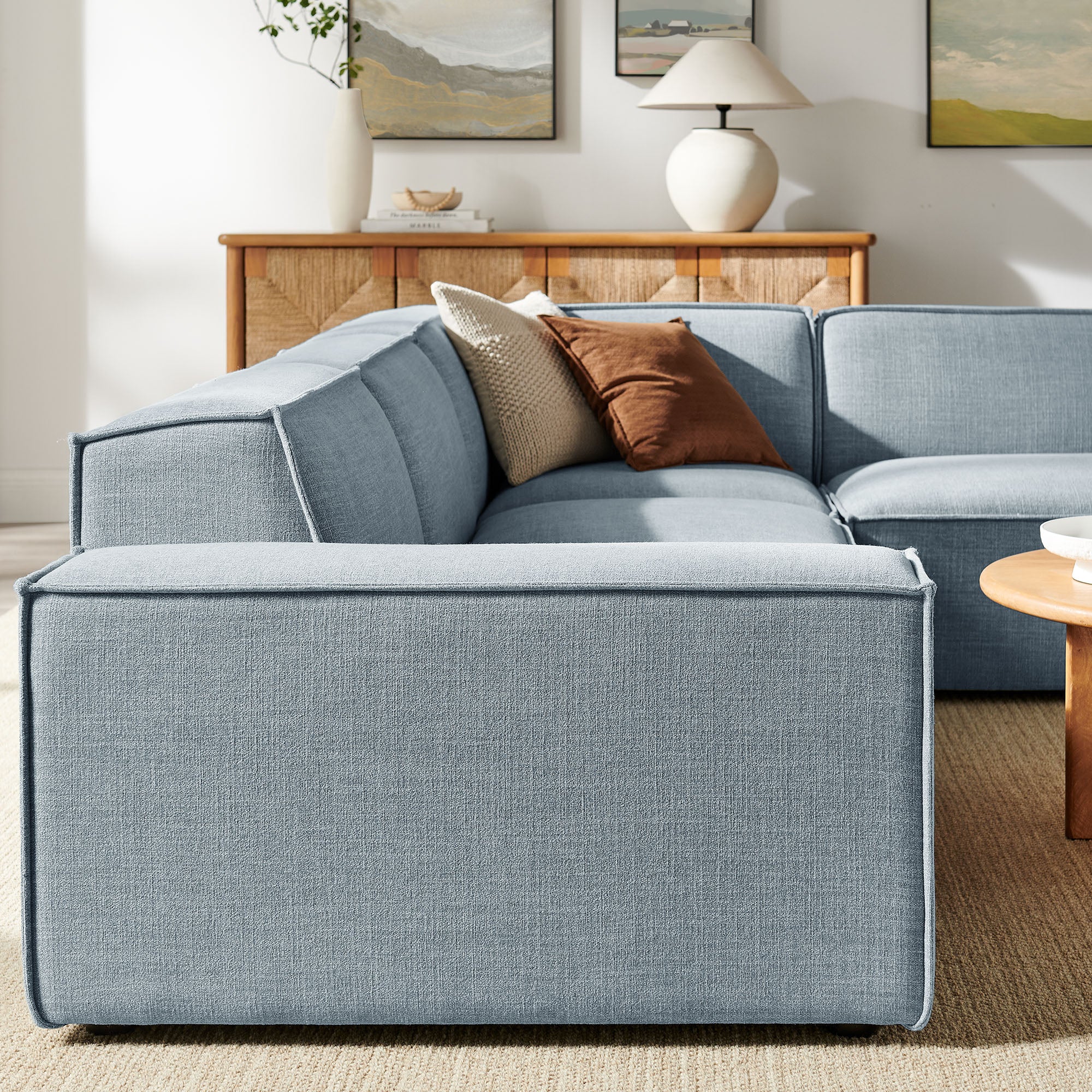 Modway EEI-7429 Restore 4-Piece Performance Fabric Upholstered Modular L-Shaped Sofa