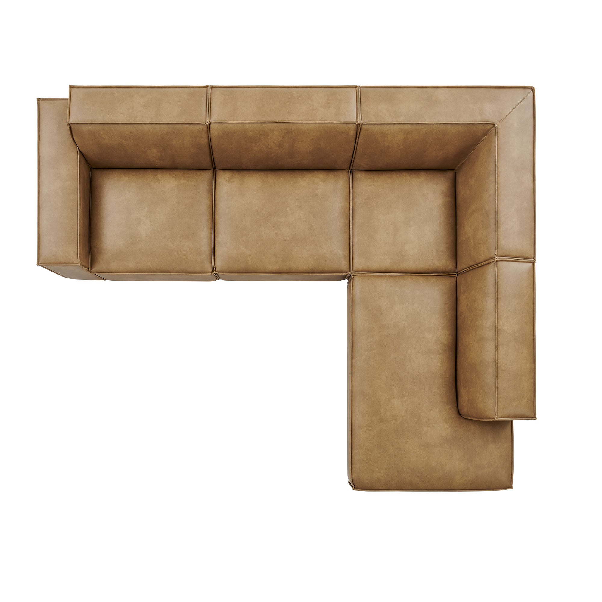 Modway EEI-7430 Restore 4-Piece Vegan Leather Modular L-Shaped Sofa