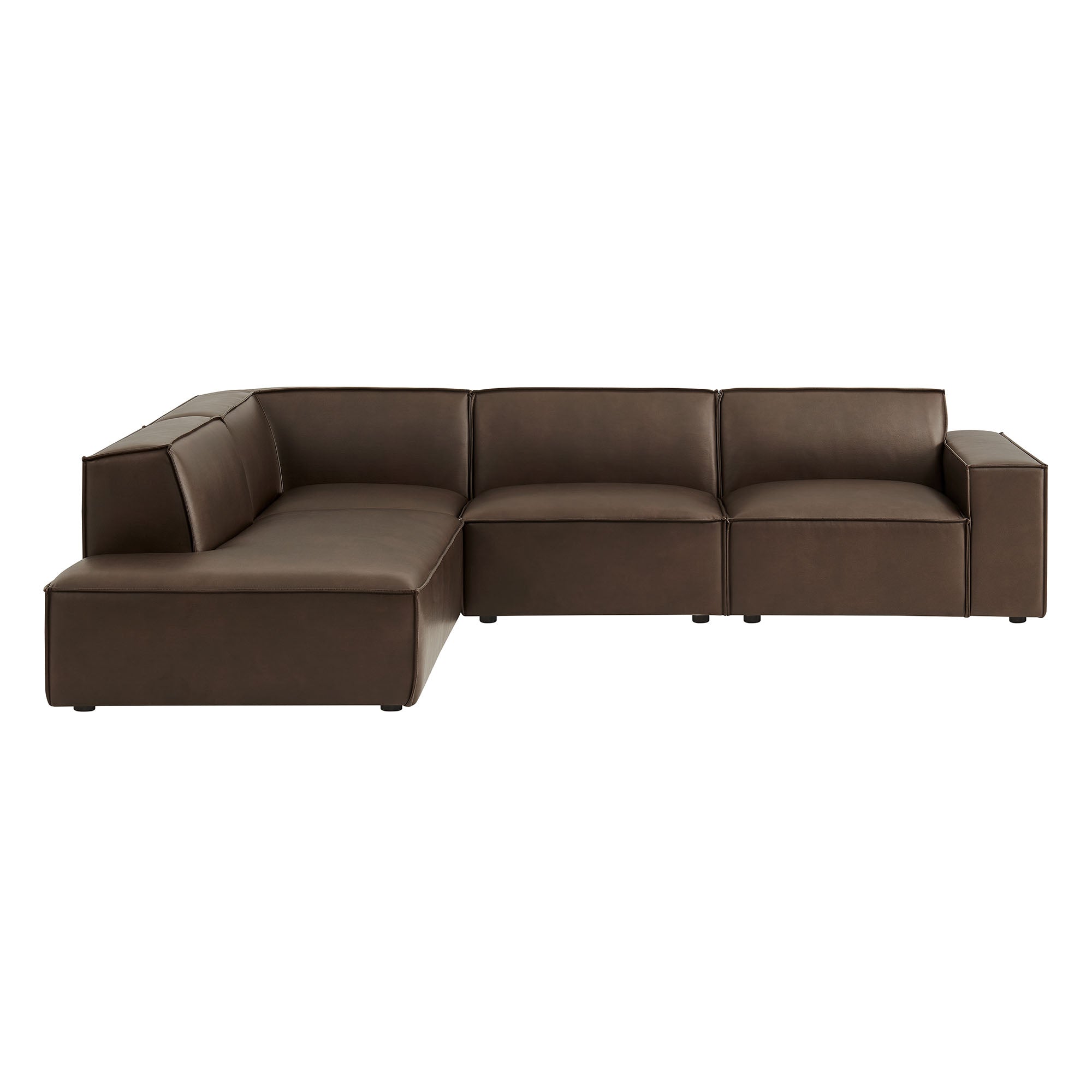 Modway EEI-7432 Restore 4-Piece Vegan Leather Modular L-Shaped Sofa