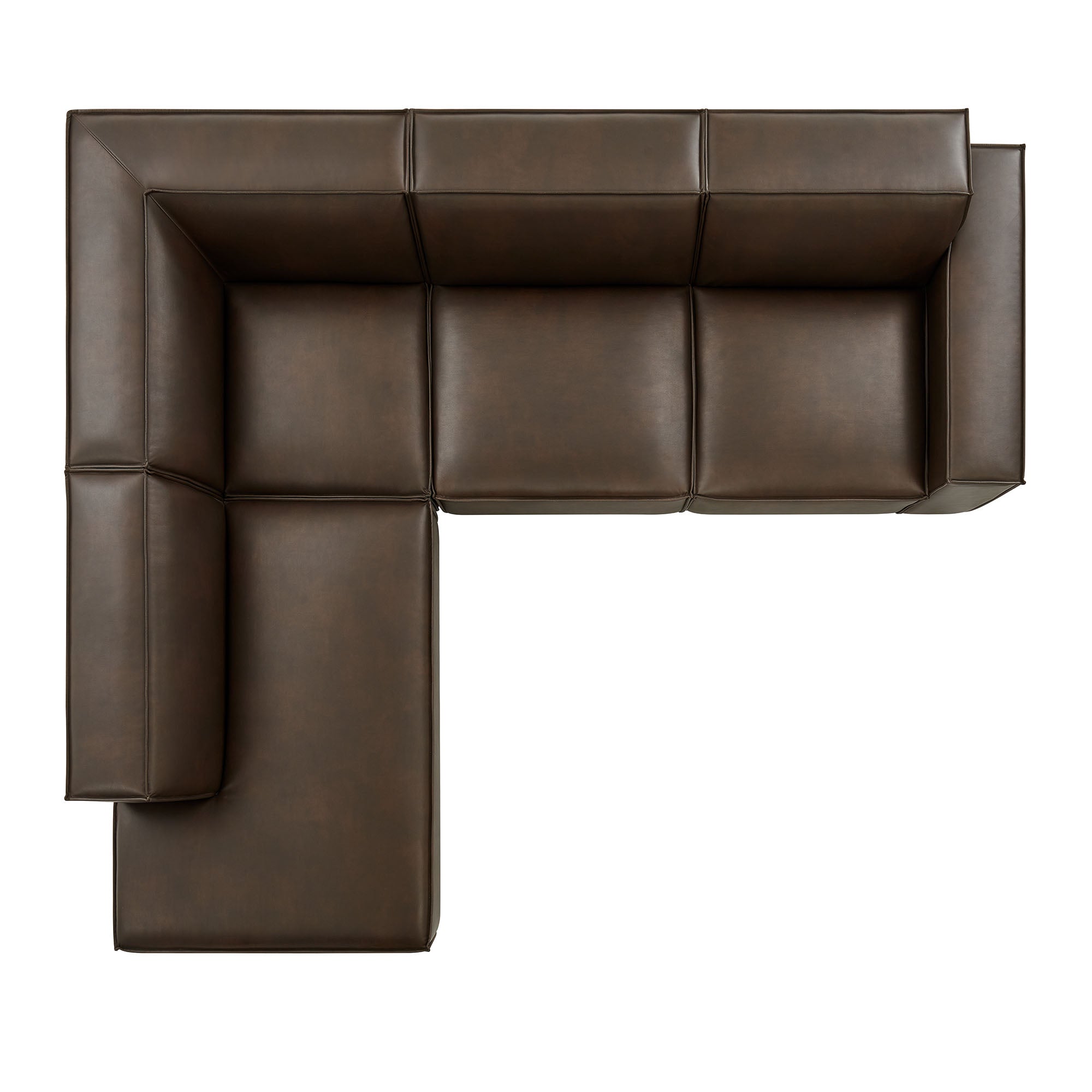 Modway EEI-7432 Restore 4-Piece Vegan Leather Modular L-Shaped Sofa