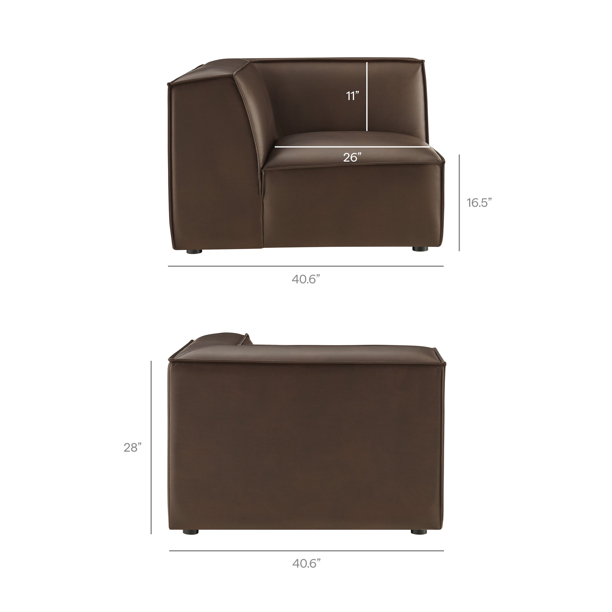 Modway EEI-7432 Restore 4-Piece Vegan Leather Modular L-Shaped Sofa