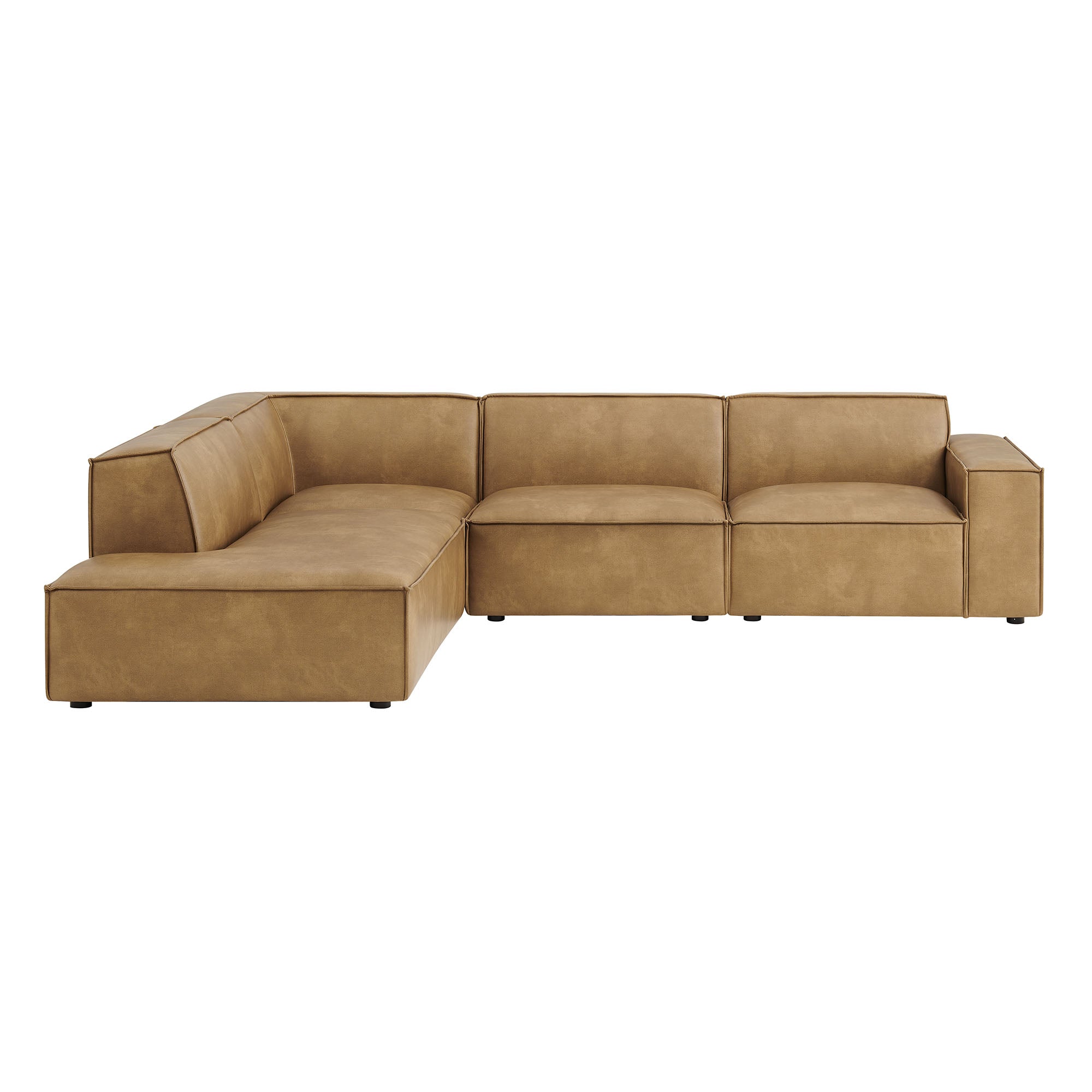 Modway EEI-7432 Restore 4-Piece Vegan Leather Modular L-Shaped Sofa