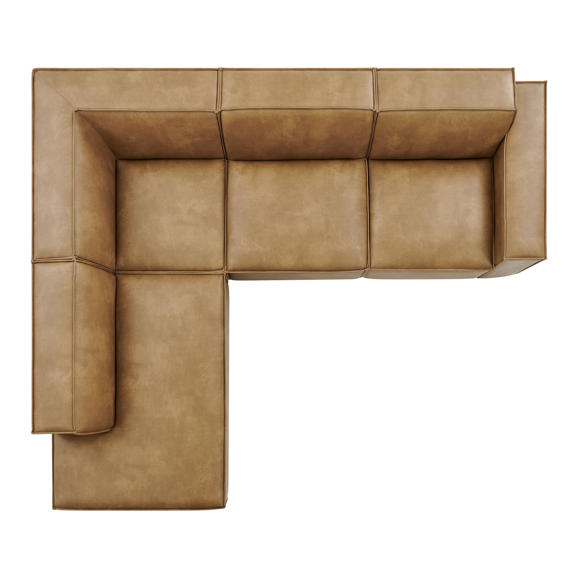 Modway EEI-7432 Restore 4-Piece Vegan Leather Modular L-Shaped Sofa