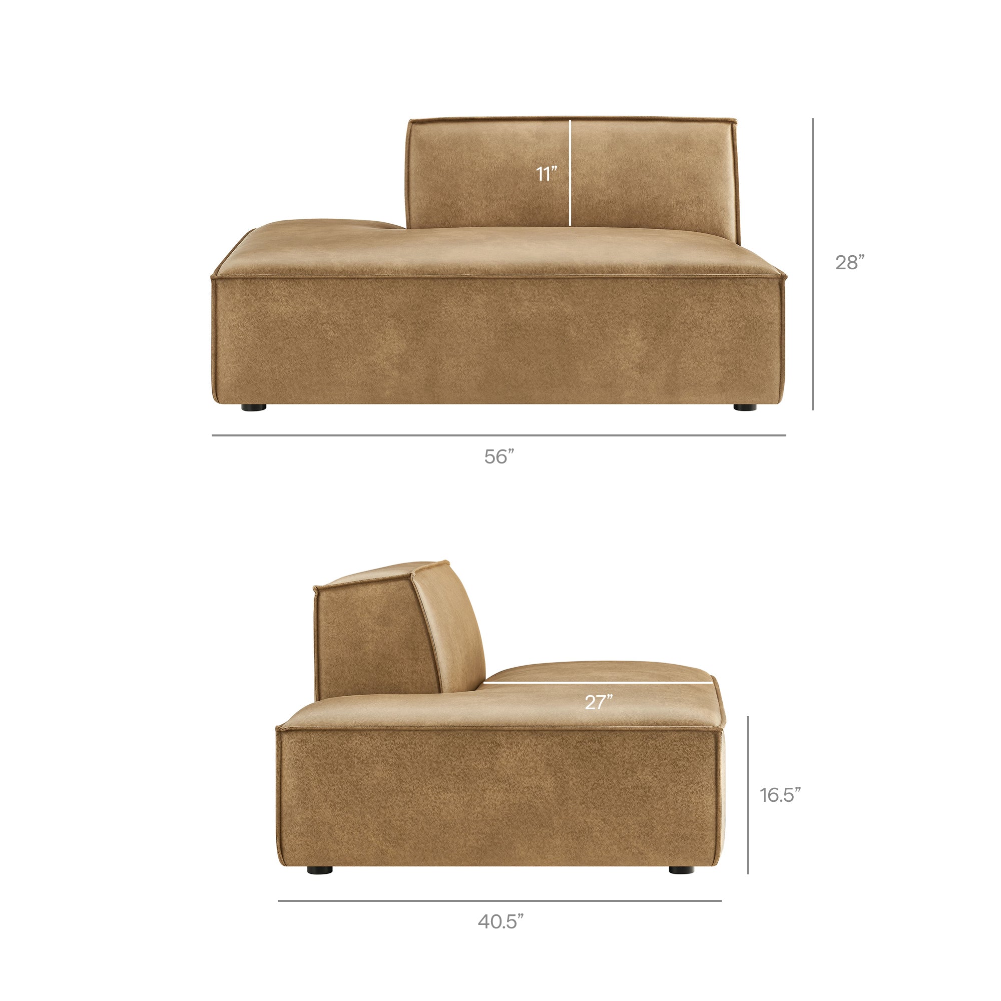 Modway EEI-7432 Restore 4-Piece Vegan Leather Modular L-Shaped Sofa