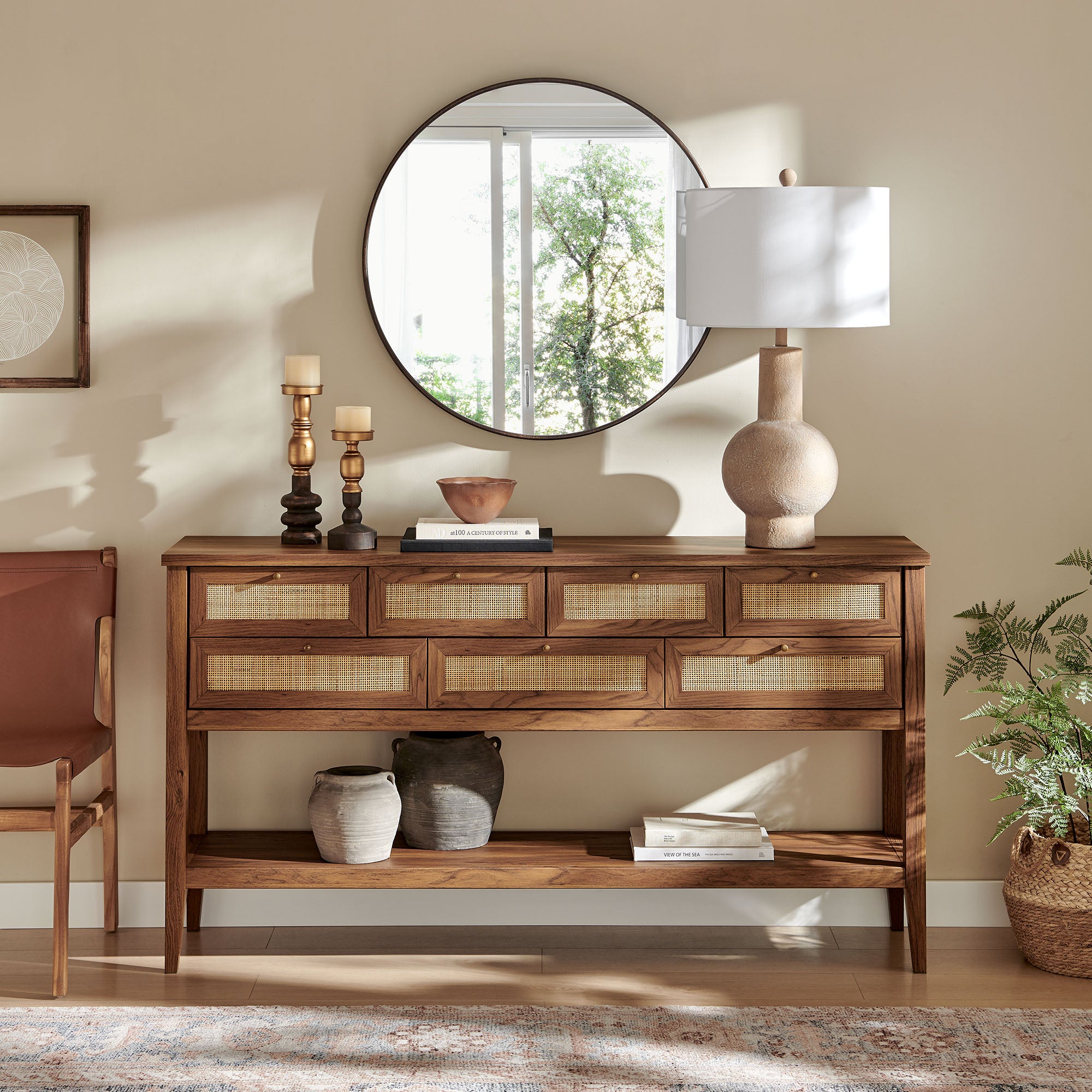 Modway EEI-7435 Soma 62 Inch Rattan Console Table