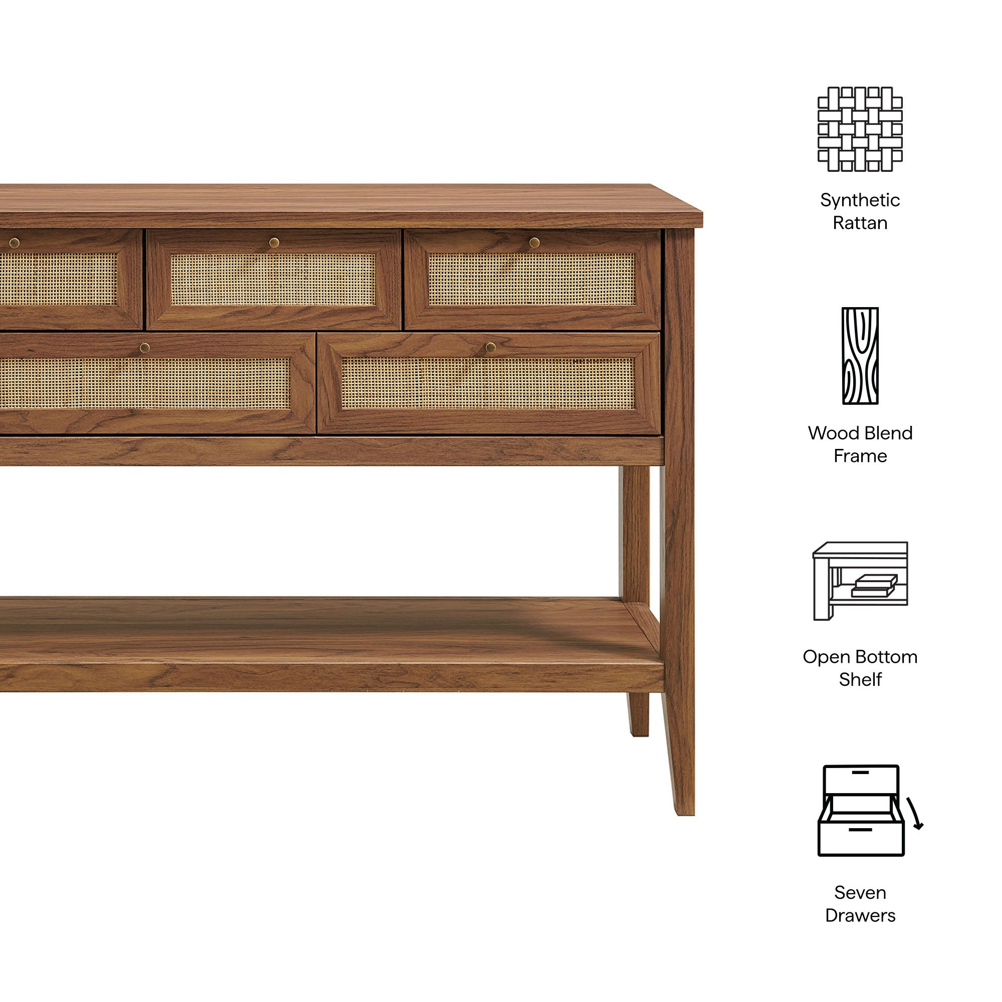 Modway EEI-7435 Soma 62 Inch Rattan Console Table
