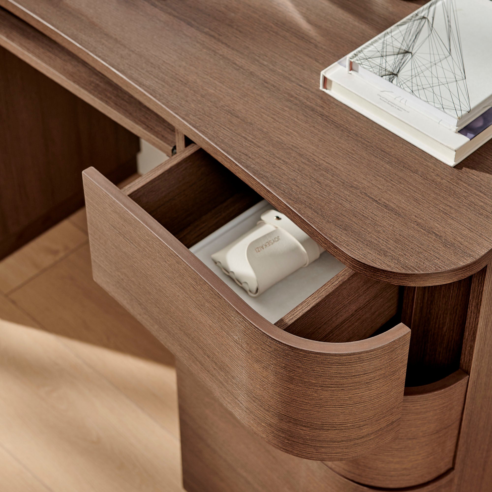 Mirae 55" 6-Drawer Curved Office Desk