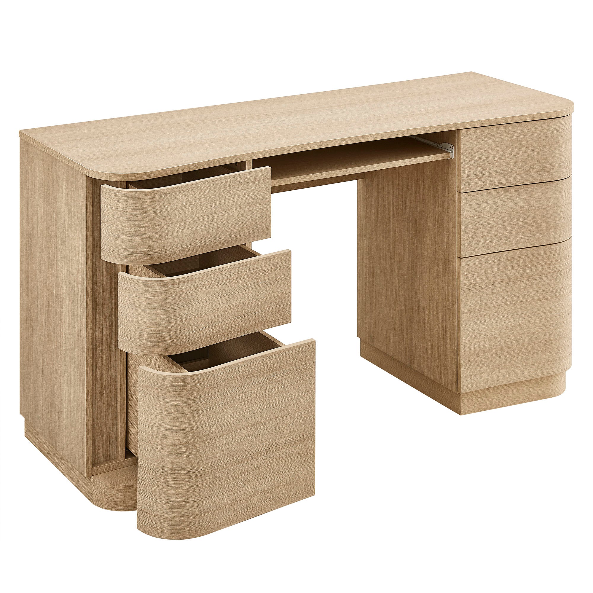 Mirae 55" 6-Drawer Curved Office Desk