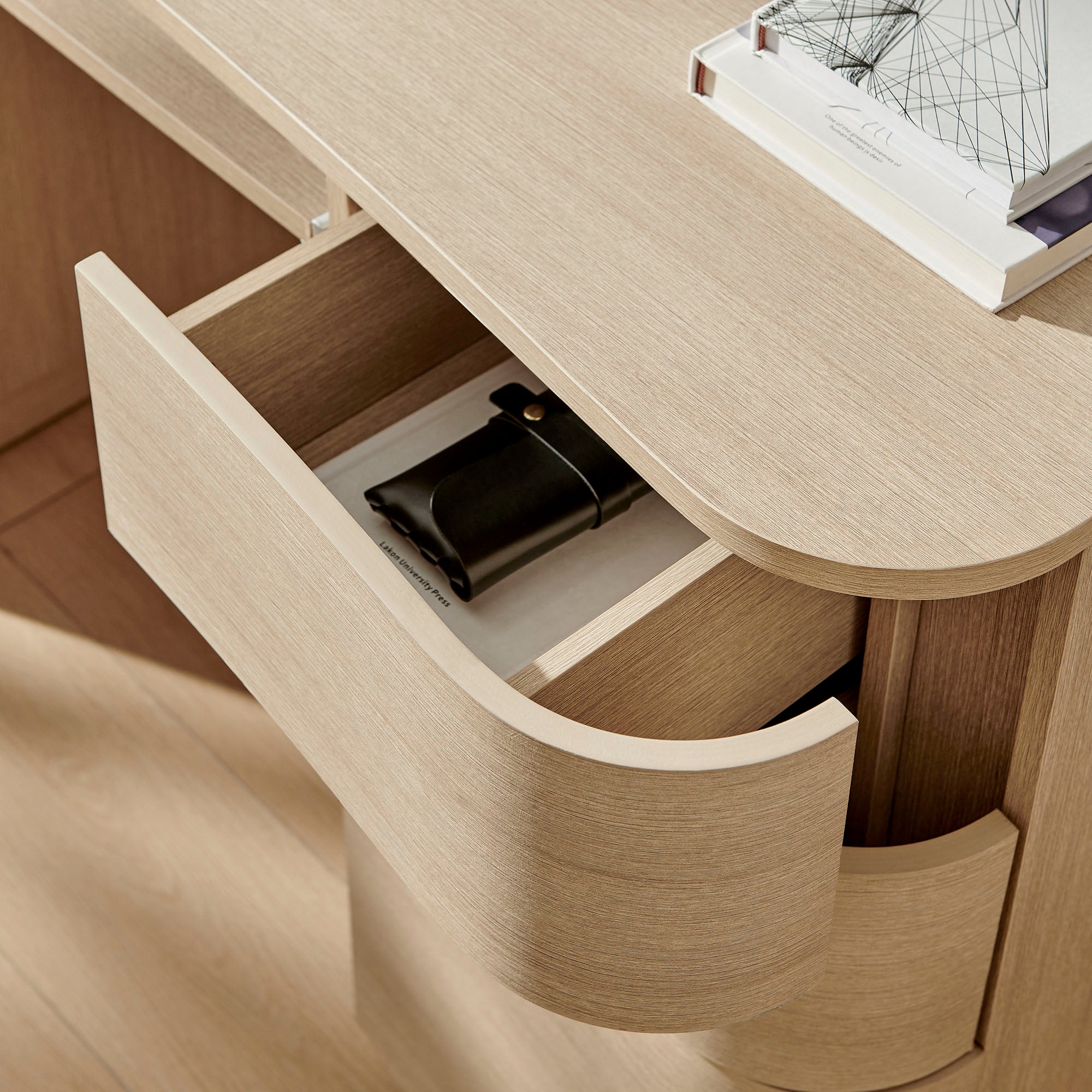 Mirae 55" 6-Drawer Curved Office Desk